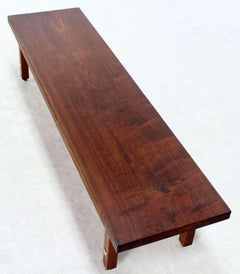 6 ' Long Massiv Nussbaum Top Couchtisch oder Bank auf massiven Beinen Aluminium Bahre