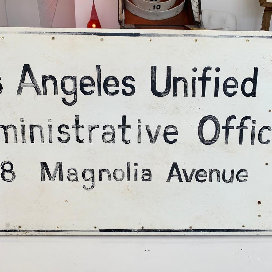 Late 20th Century Los Angeles Unified School District Sign For Sale