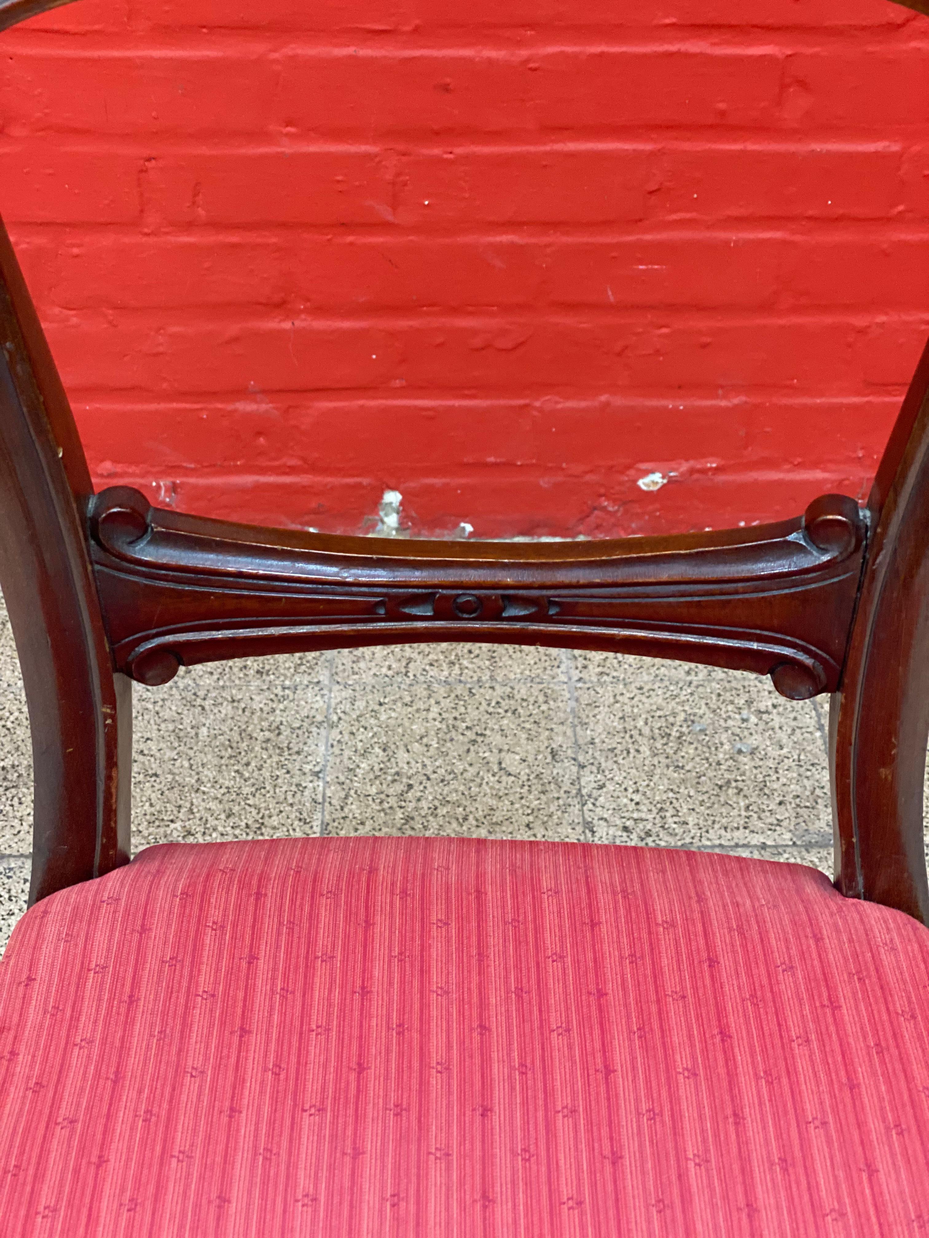 6 Louis Philippe Mahogany Chairs, circa 1830/1850 For Sale 3