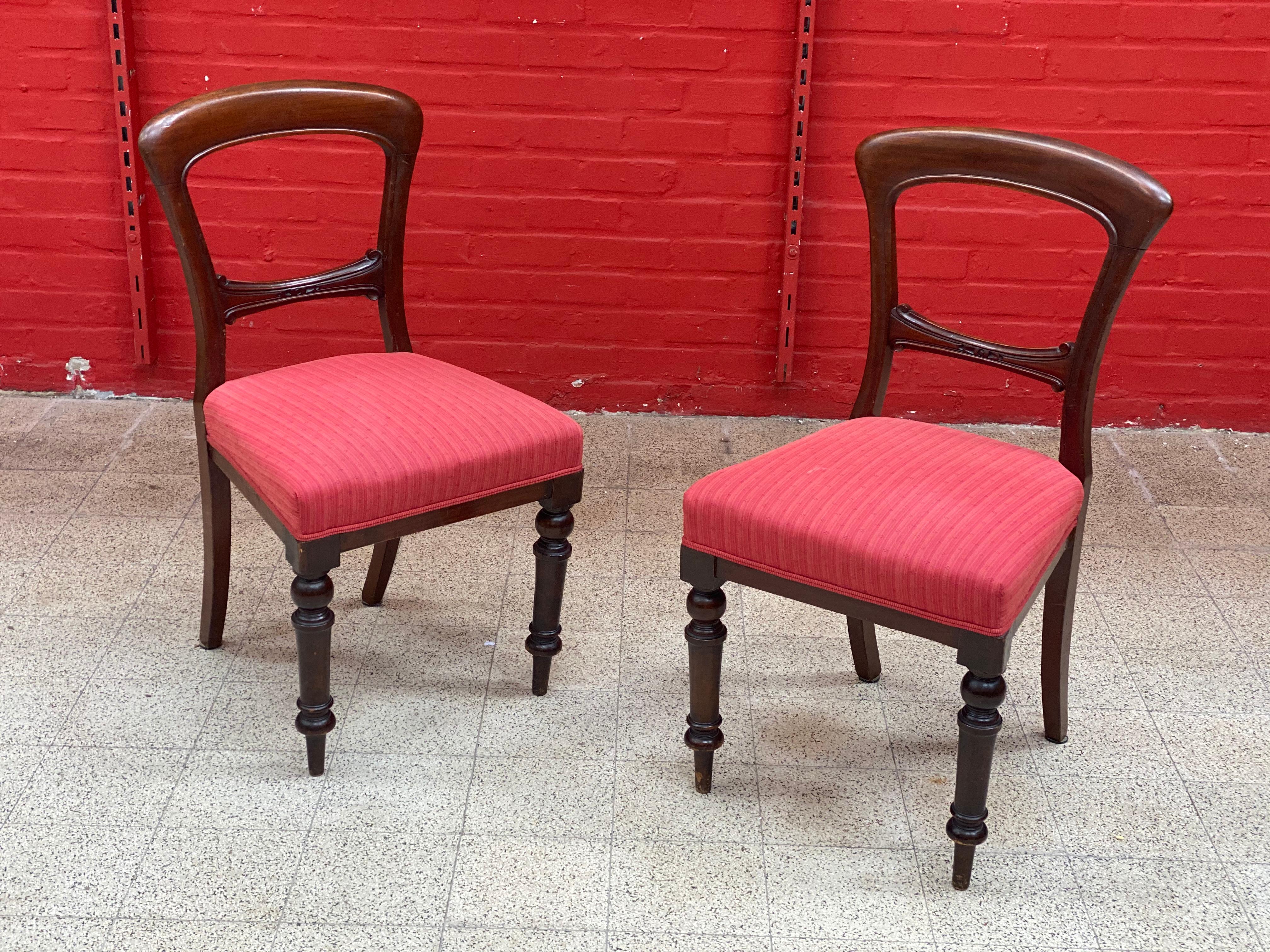 6 Louis Philippe Mahogany Chairs, circa 1830/1850 For Sale 6