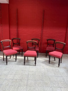 6 Louis Philippe walnut Chairs, circa 1830/1850