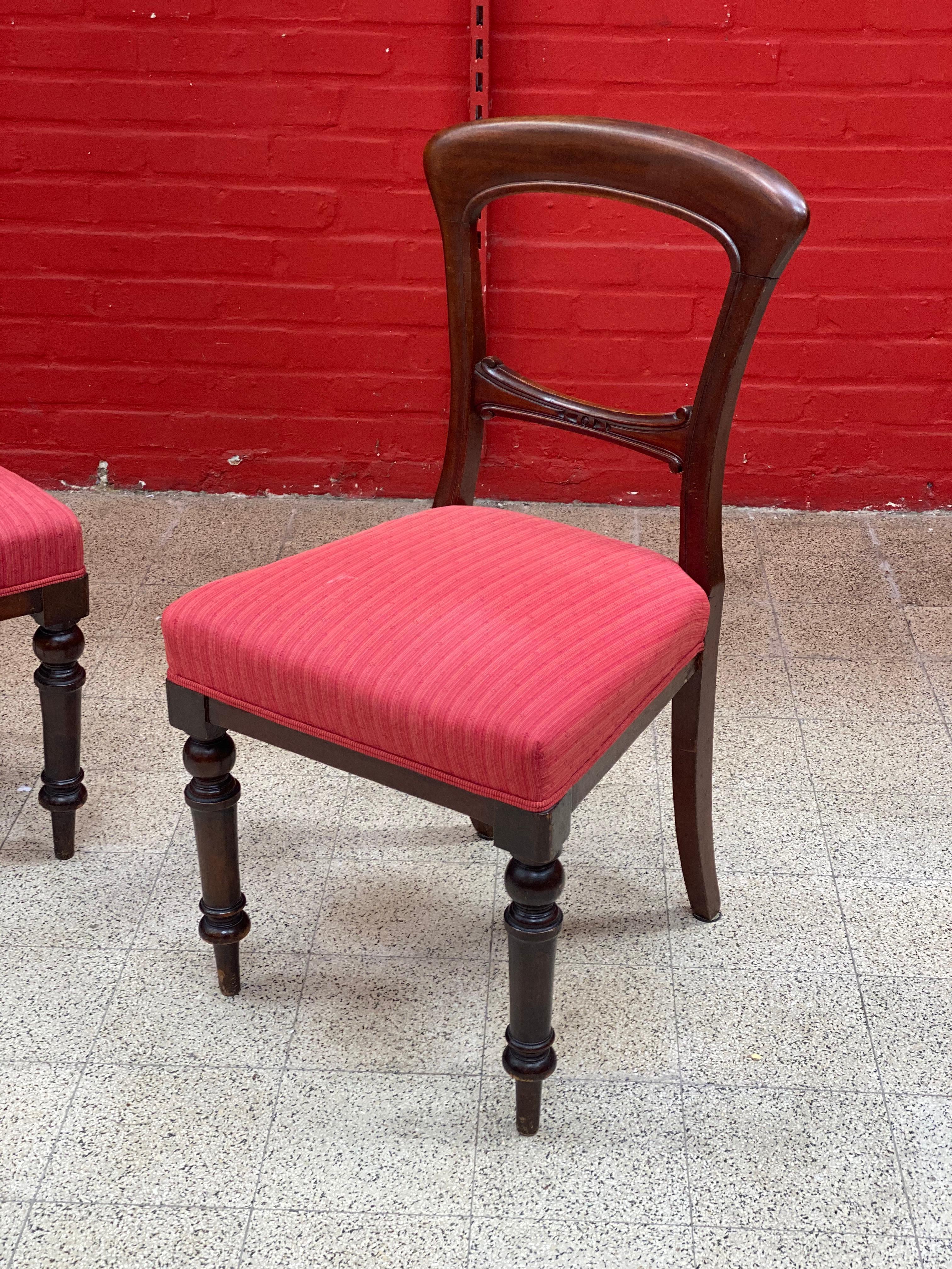 Mid-19th Century 6 Louis Philippe Mahogany Chairs, circa 1830/1850 For Sale