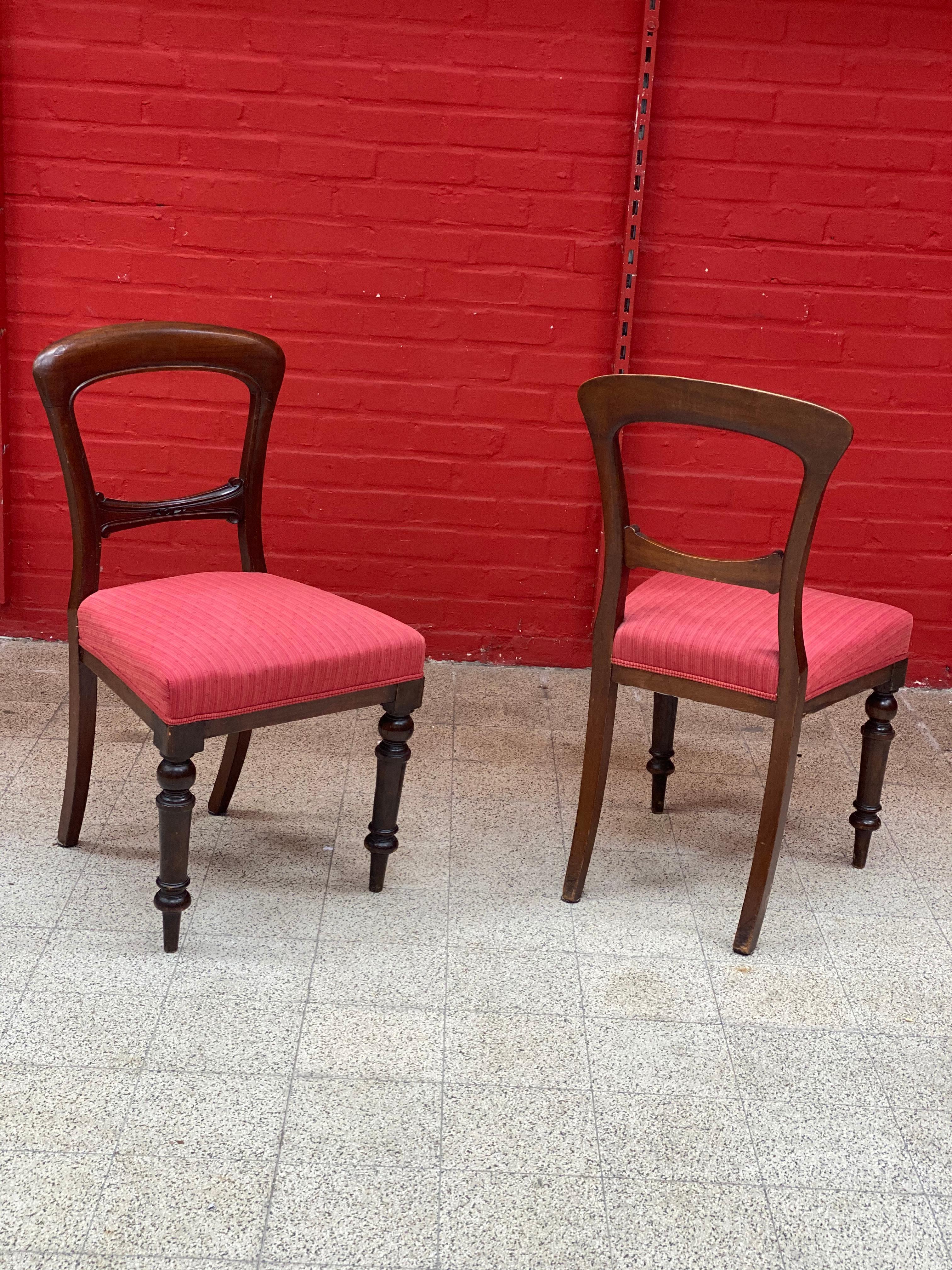 6 Louis Philippe Mahogany Chairs, circa 1830/1850 For Sale 1