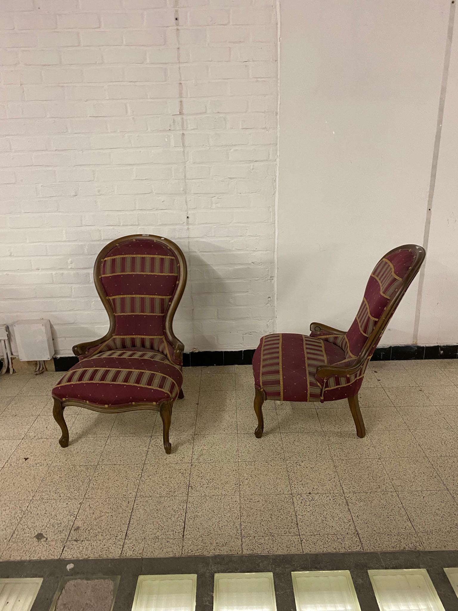 6 Louis Philippe Style Bergere Chairs, circa 1950 For Sale 5