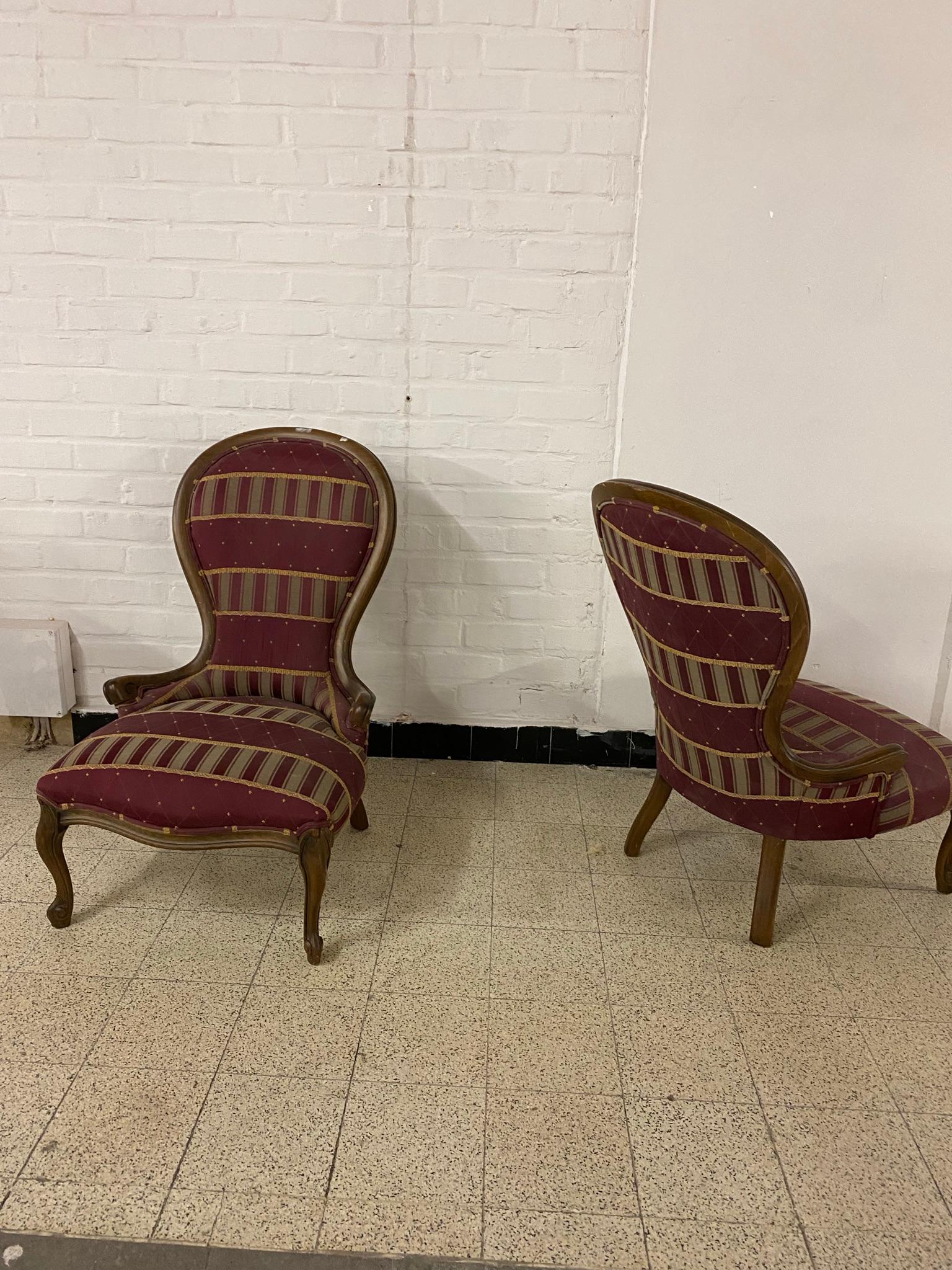 6 Louis Philippe Style Bergere Chairs, circa 1950 For Sale 6