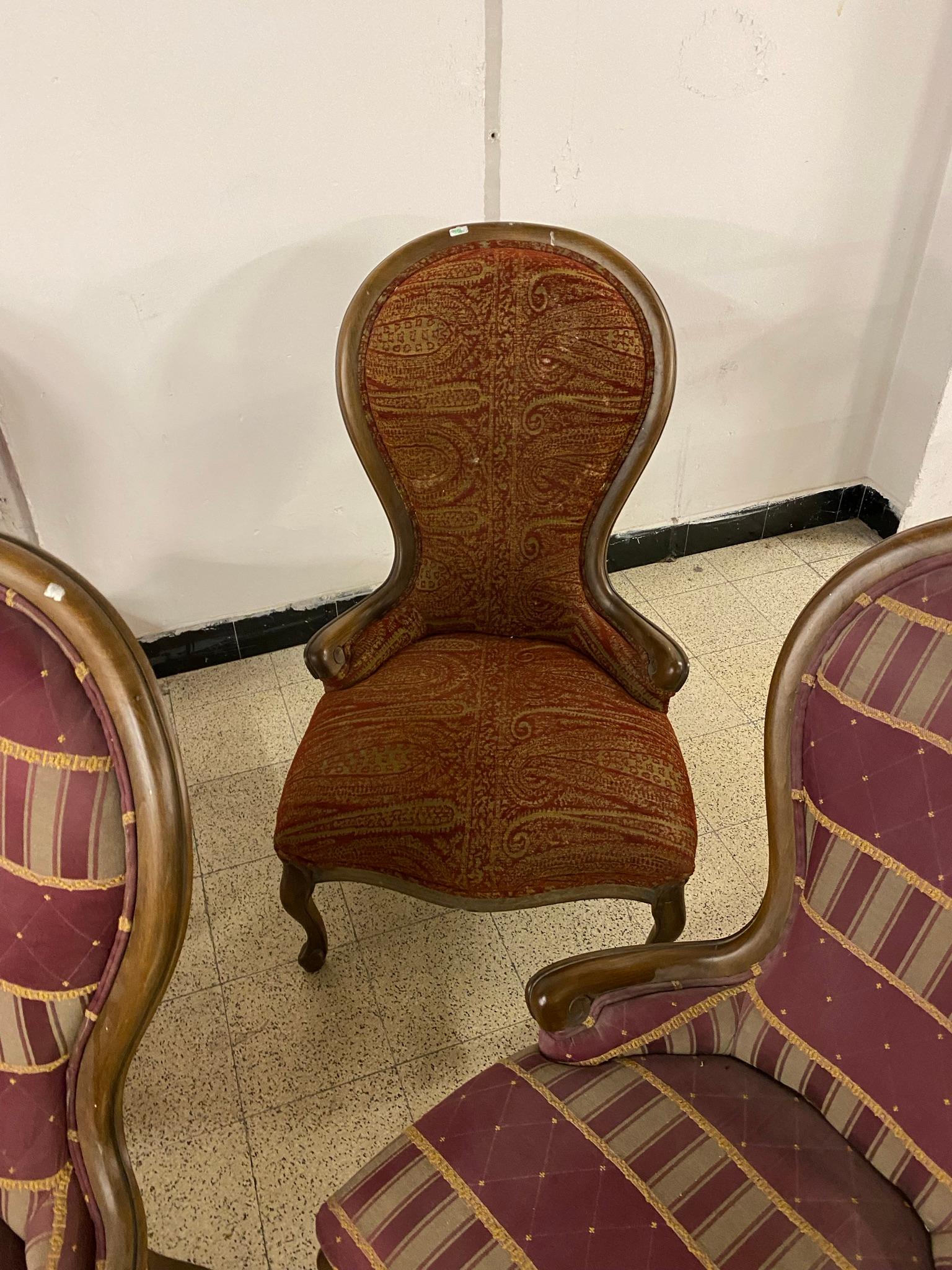 Mid-20th Century 6 Louis Philippe Style Bergere Chairs, circa 1950 For Sale