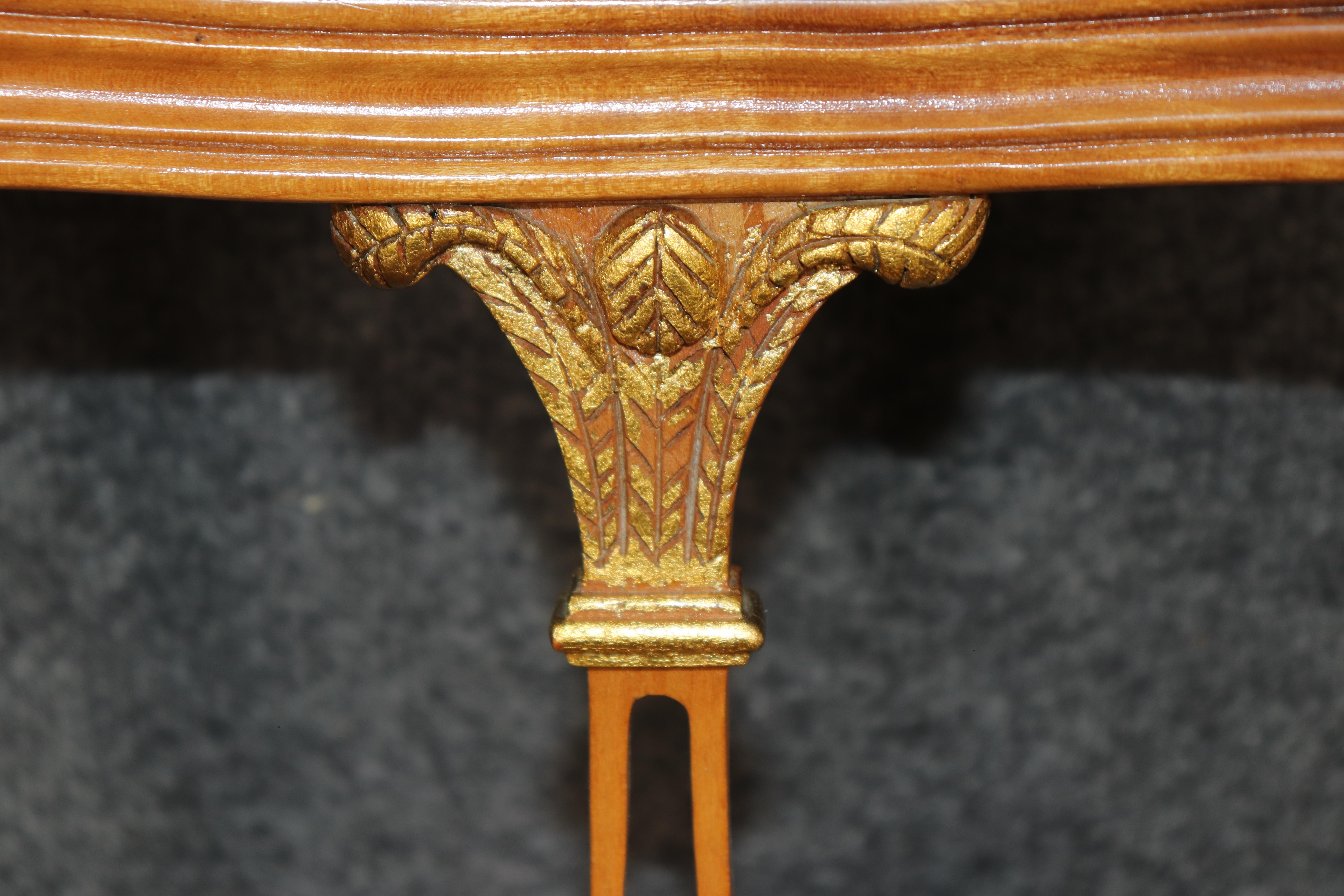 6 Louis XV Style Carved Walnut and Gilt Accent Dining Chairs For Sale 11