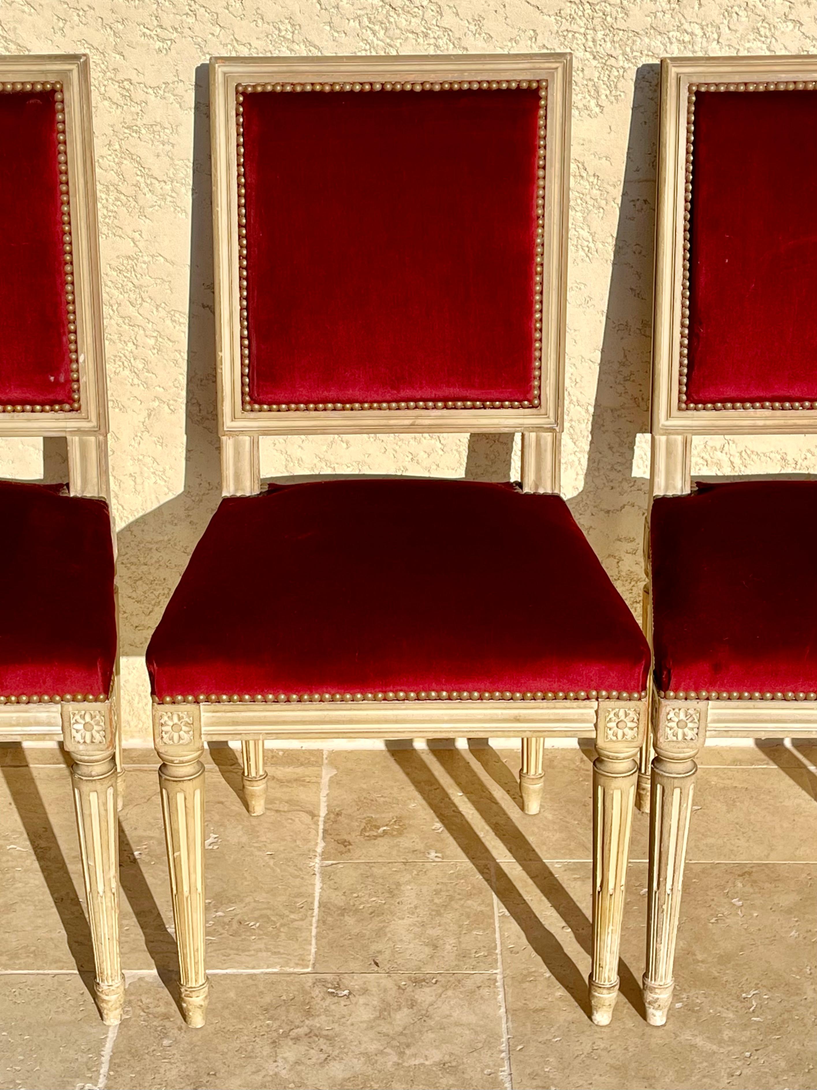 6 Louis XVI Chairs, 19th Century For Sale at 1stDibs