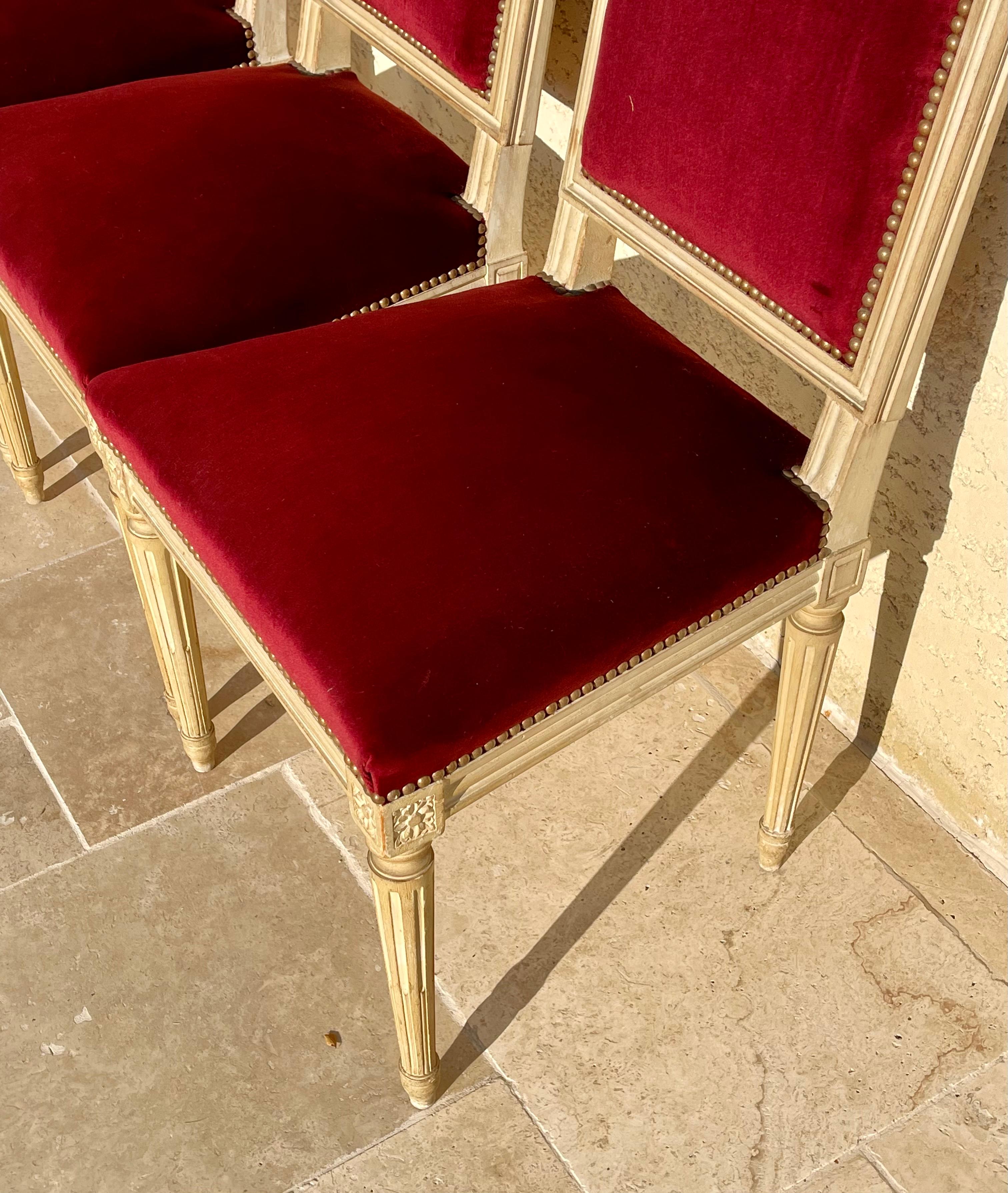 6 Louis XVI Chairs, 19th Century For Sale at 1stDibs