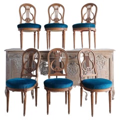 6 Louis XVI Lyra Dining Chairs