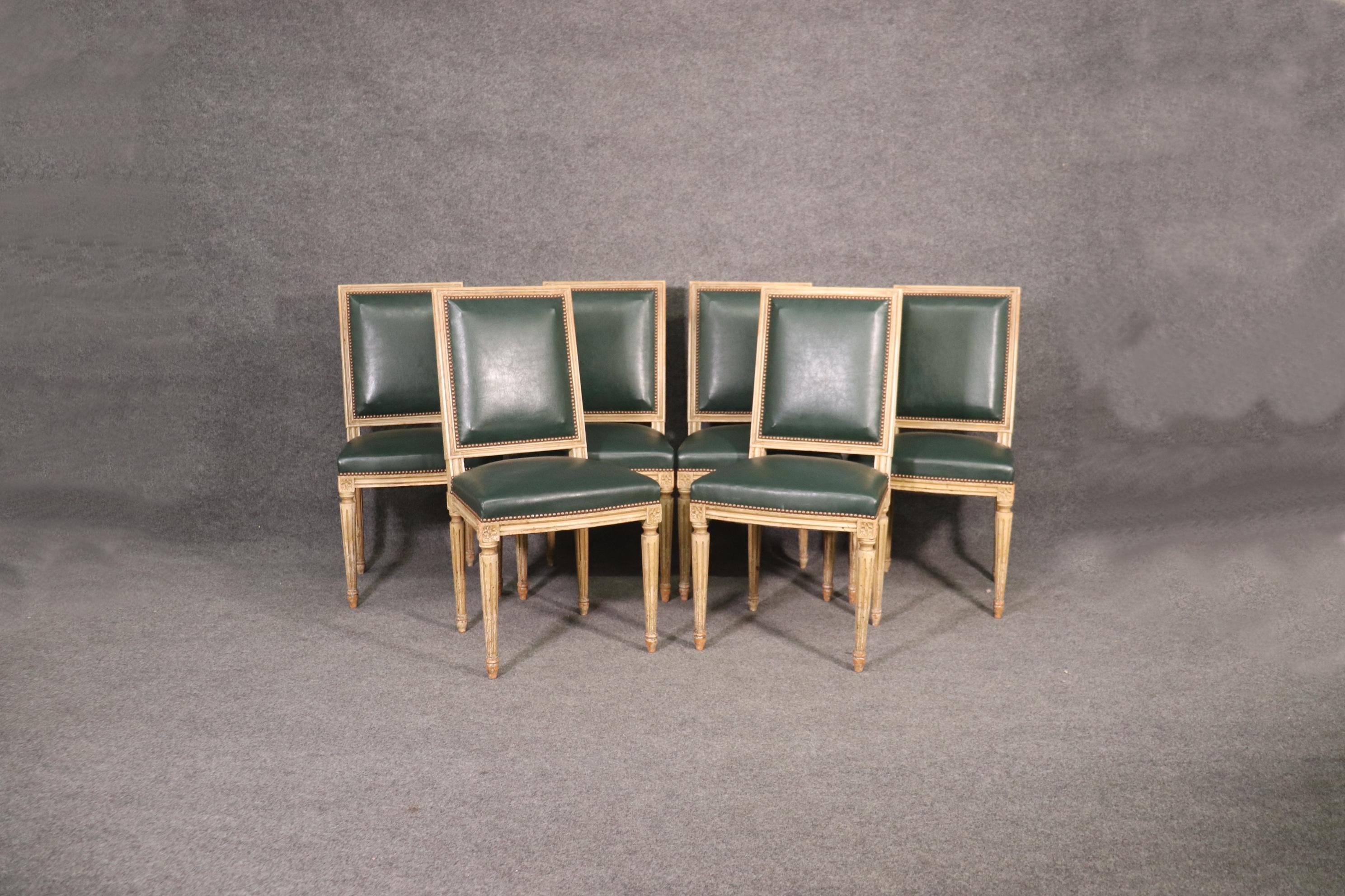 This is an exceptional Set of Louis XVI style 19th Century Dining Chairs Attributed to Maison Jansen! These dining chairs are made of the highest quality! If you look closely at the photos you can see that the chairs are pegged Which means that at