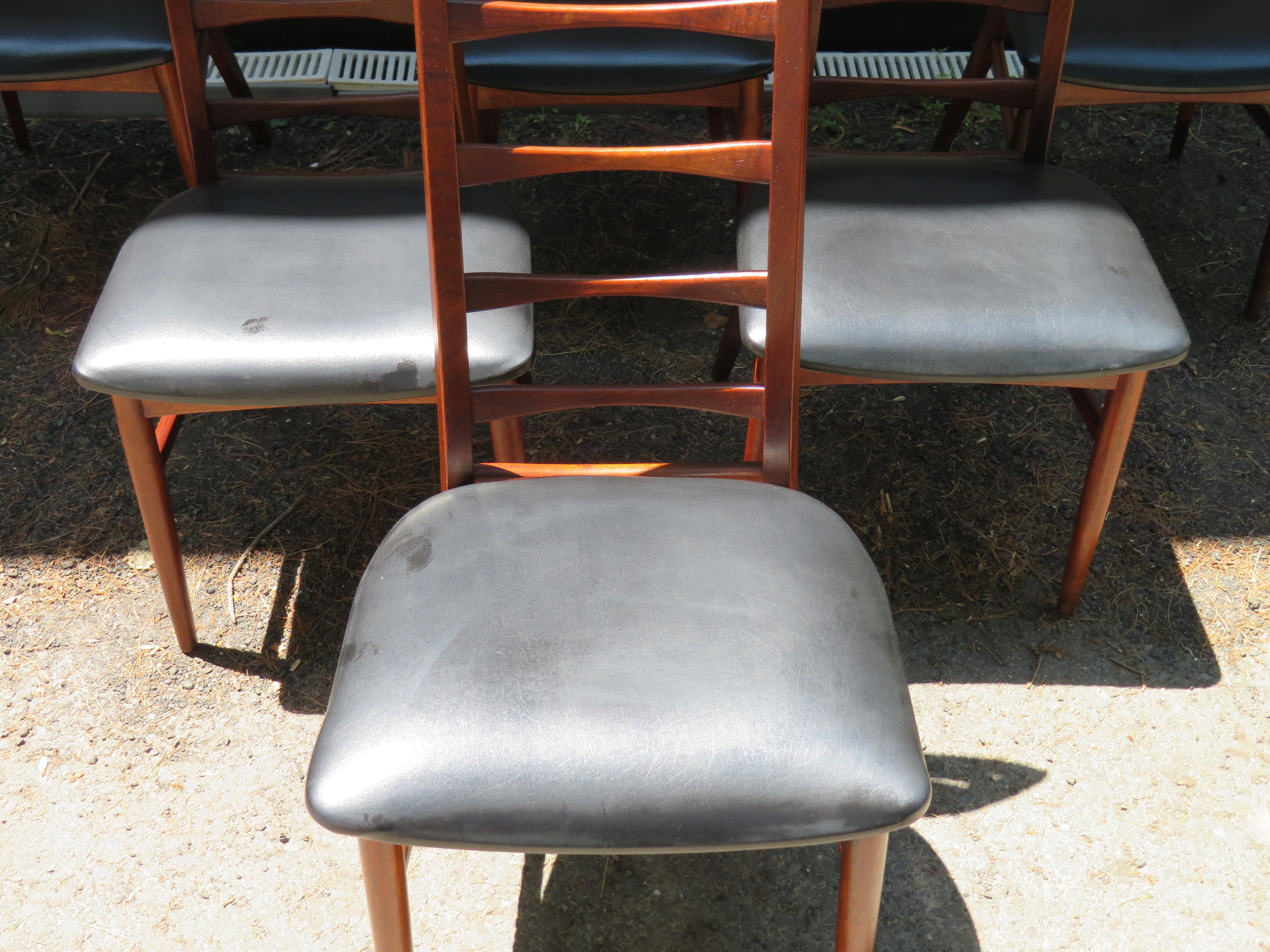 6 Lovely Niels Kofoed Style Teak Danish Modern Ladderback LIZ Chair 5