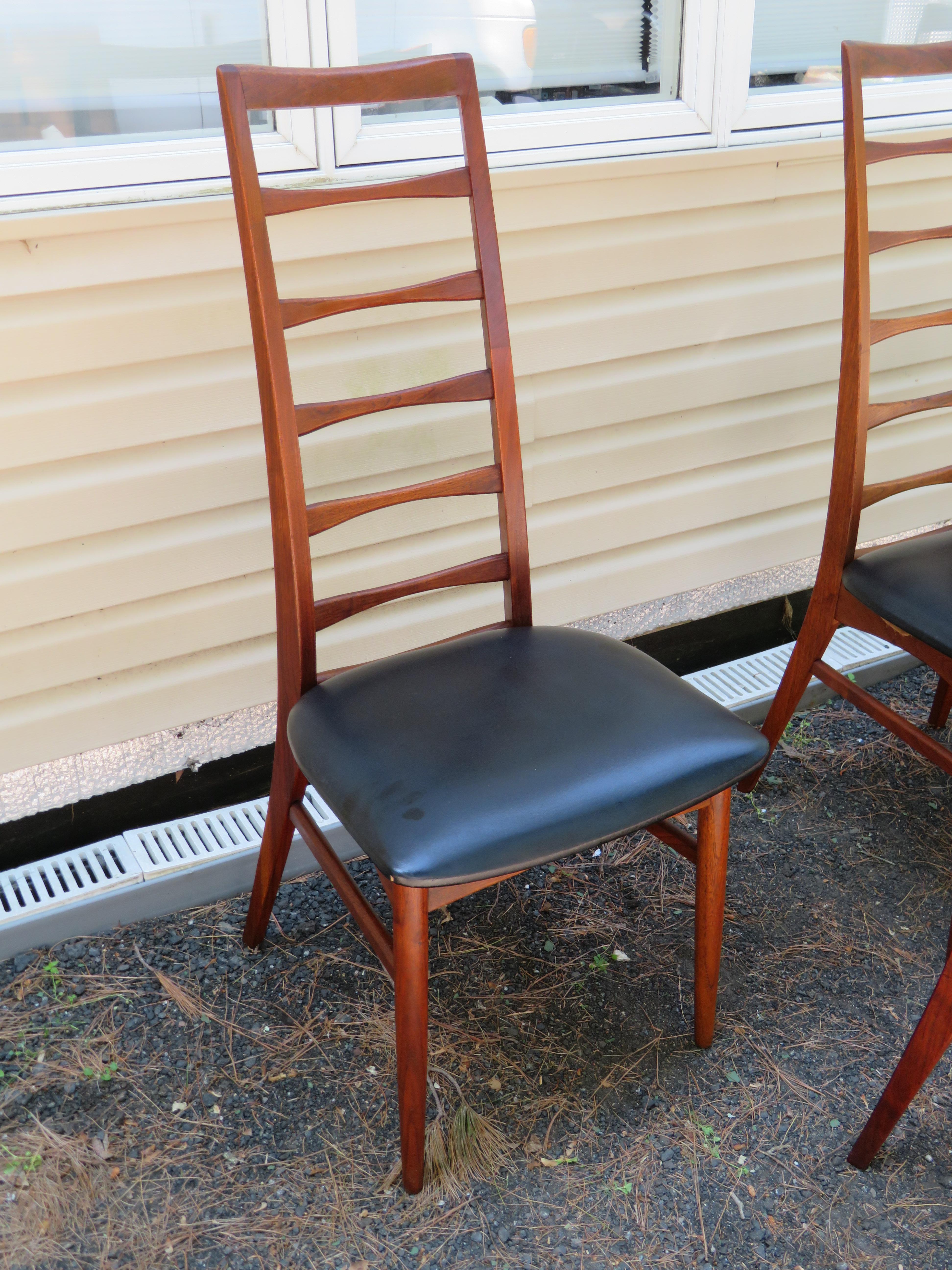 6 Lovely Niels Kofoed Style Teak Danish Modern Ladderback LIZ Chair 7