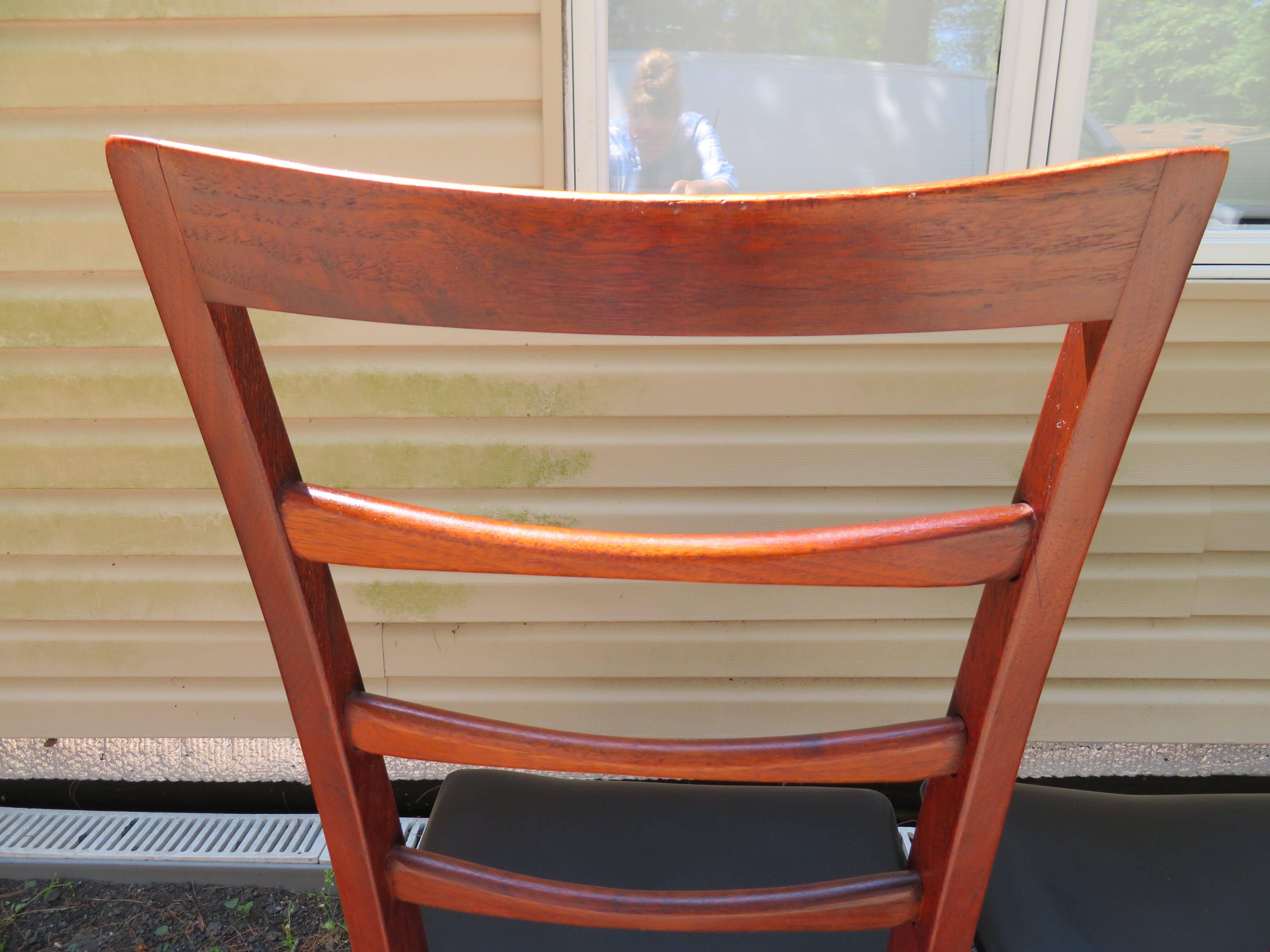Mid-20th Century 6 Lovely Niels Kofoed Style Teak Danish Modern Ladderback LIZ Chair
