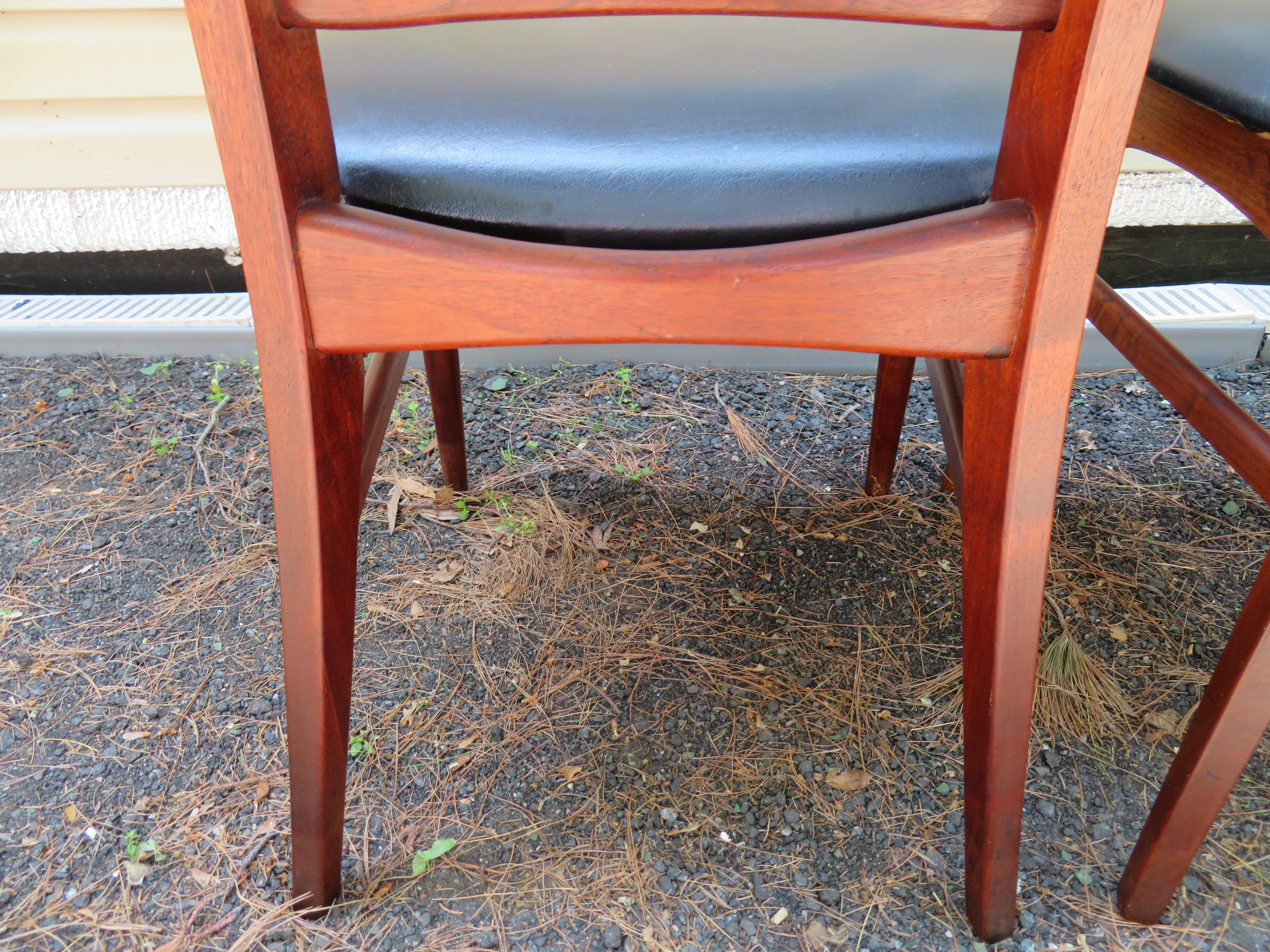 Faux Leather 6 Lovely Niels Kofoed Style Teak Danish Modern Ladderback LIZ Chair