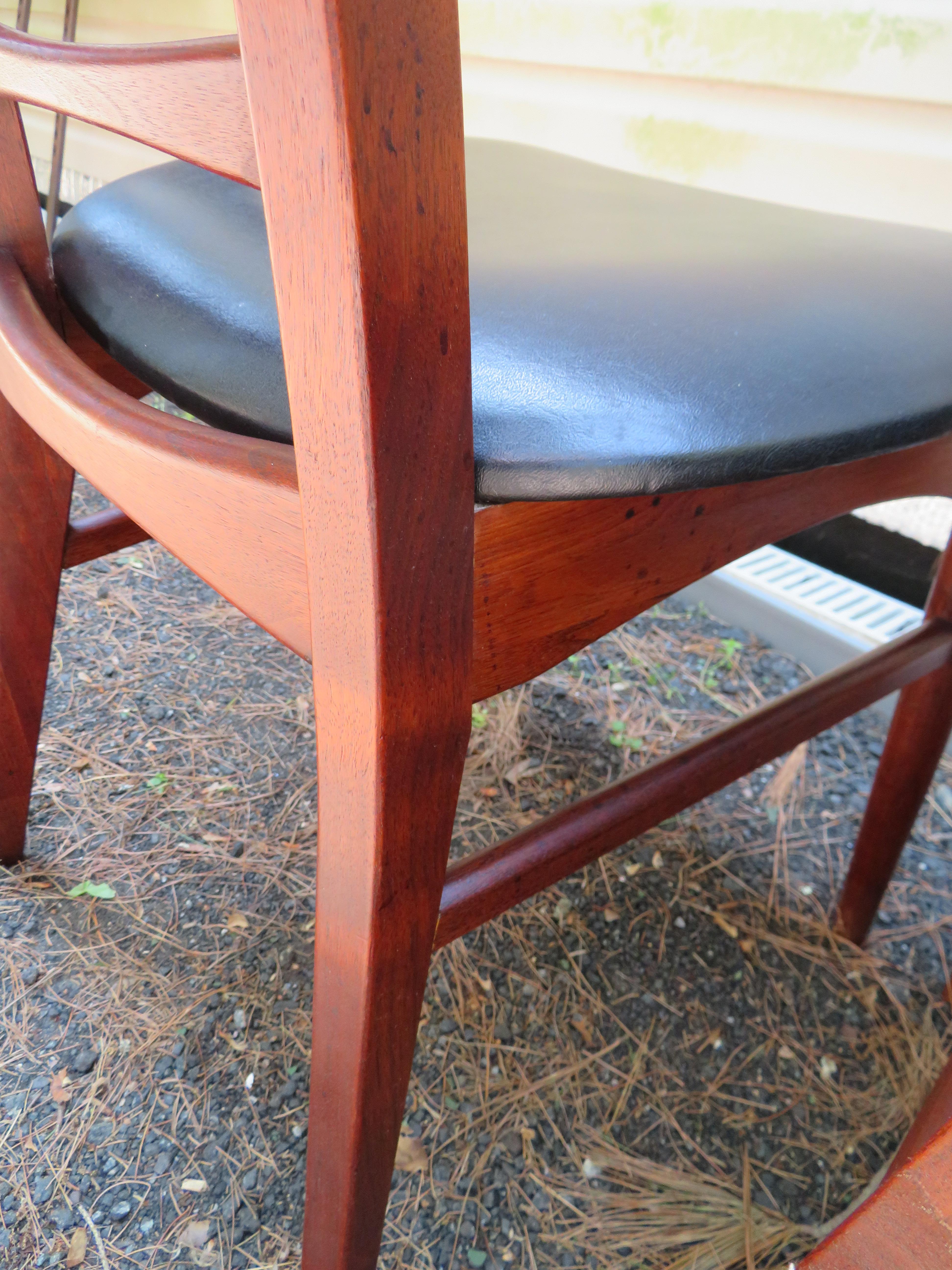 6 Lovely Niels Kofoed Style Teak Danish Modern Ladderback LIZ Chair 1