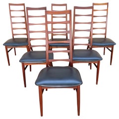 6 Lovely Niels Kofoed Style Teak Danish Modern Ladderback LIZ Chair