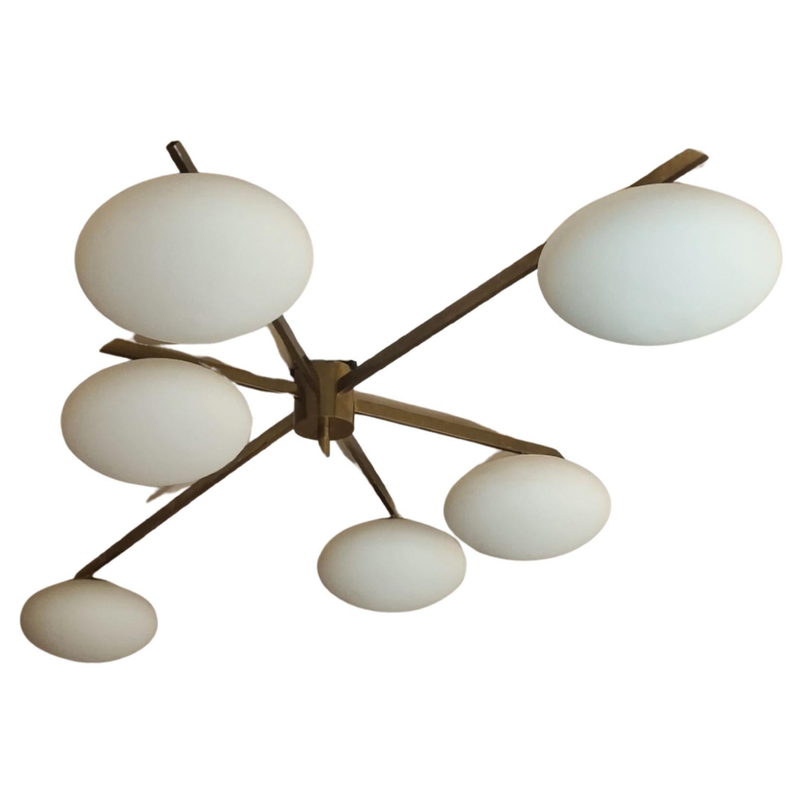 6 Lune ceiling lamp in the style of Angelo Lelii for Arredoluce
