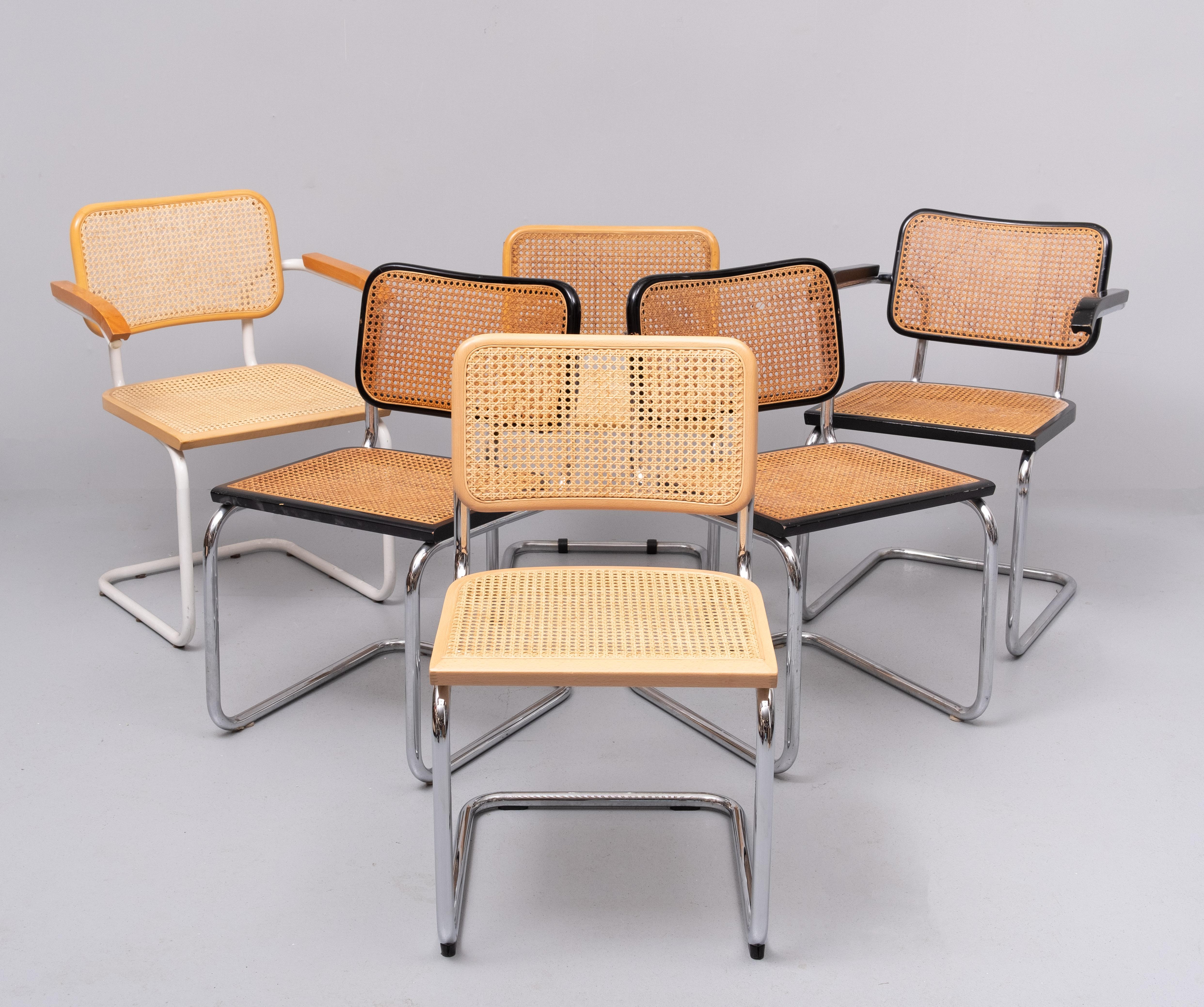 Mid-Century Modern 6 Marcel Breuer  chairs 1970s  For Sale