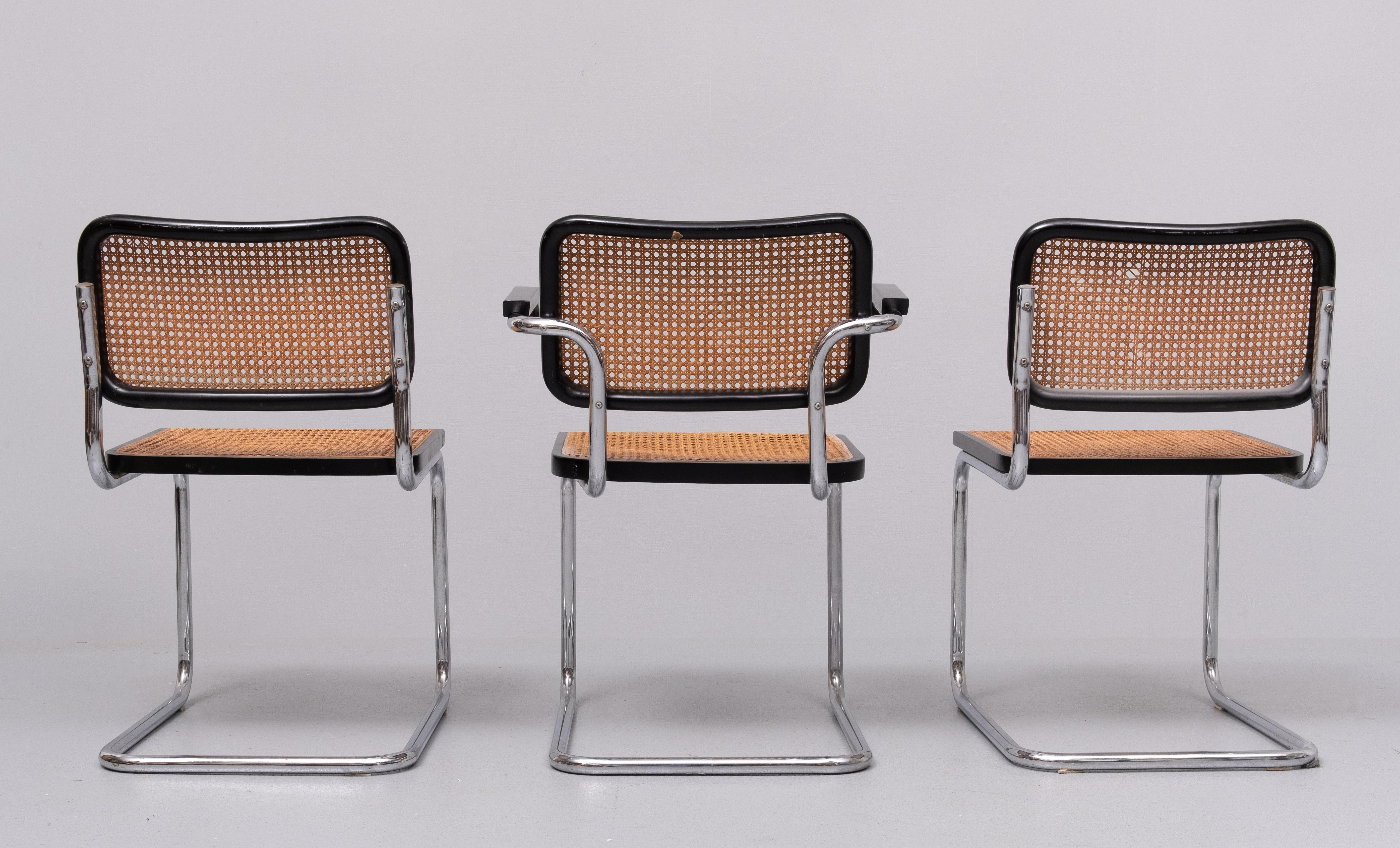 Wicker 6 Marcel Breuer  chairs 1970s 