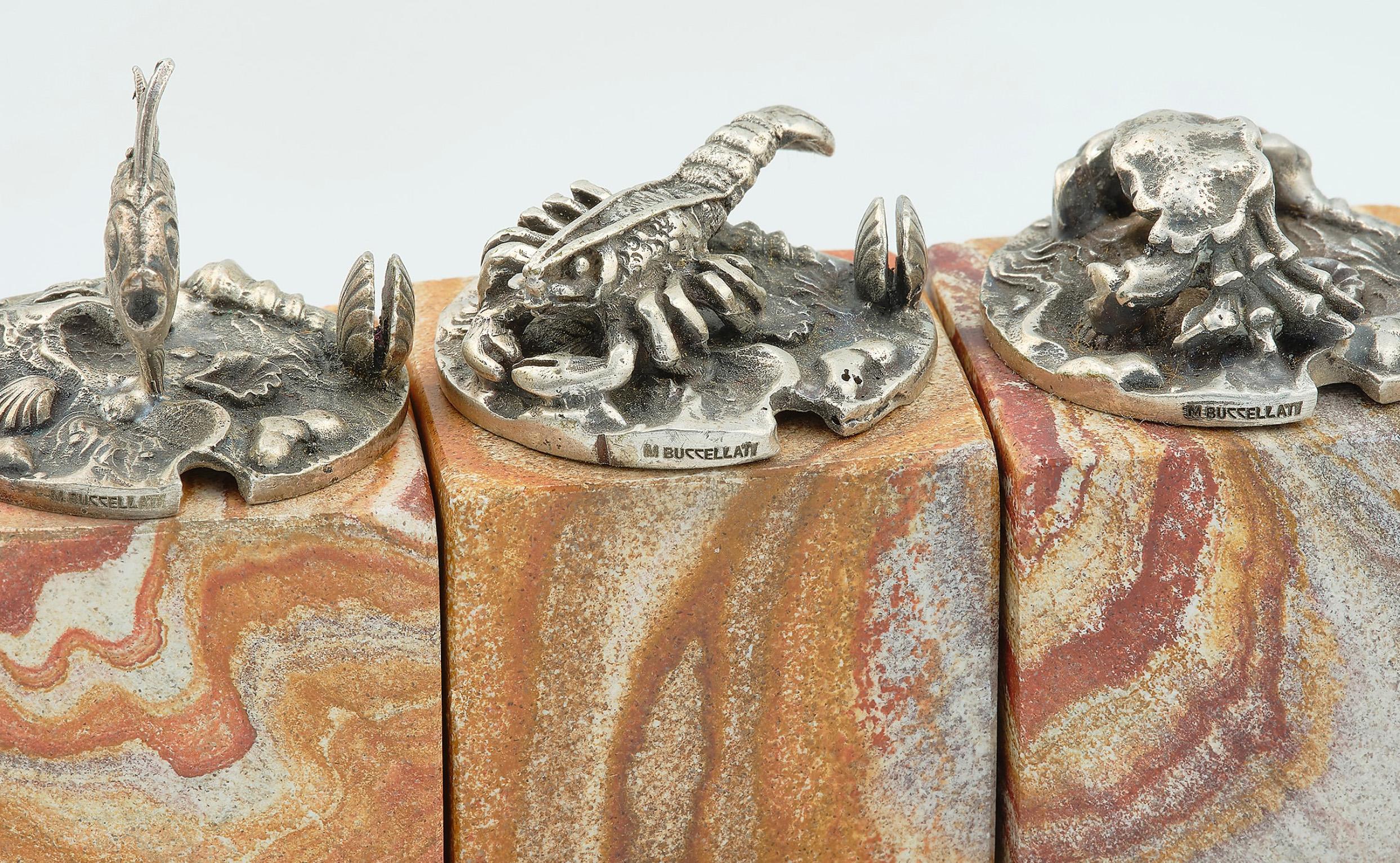 Buccellati six menu-holders sterling silver Ocean-themed For Sale 10