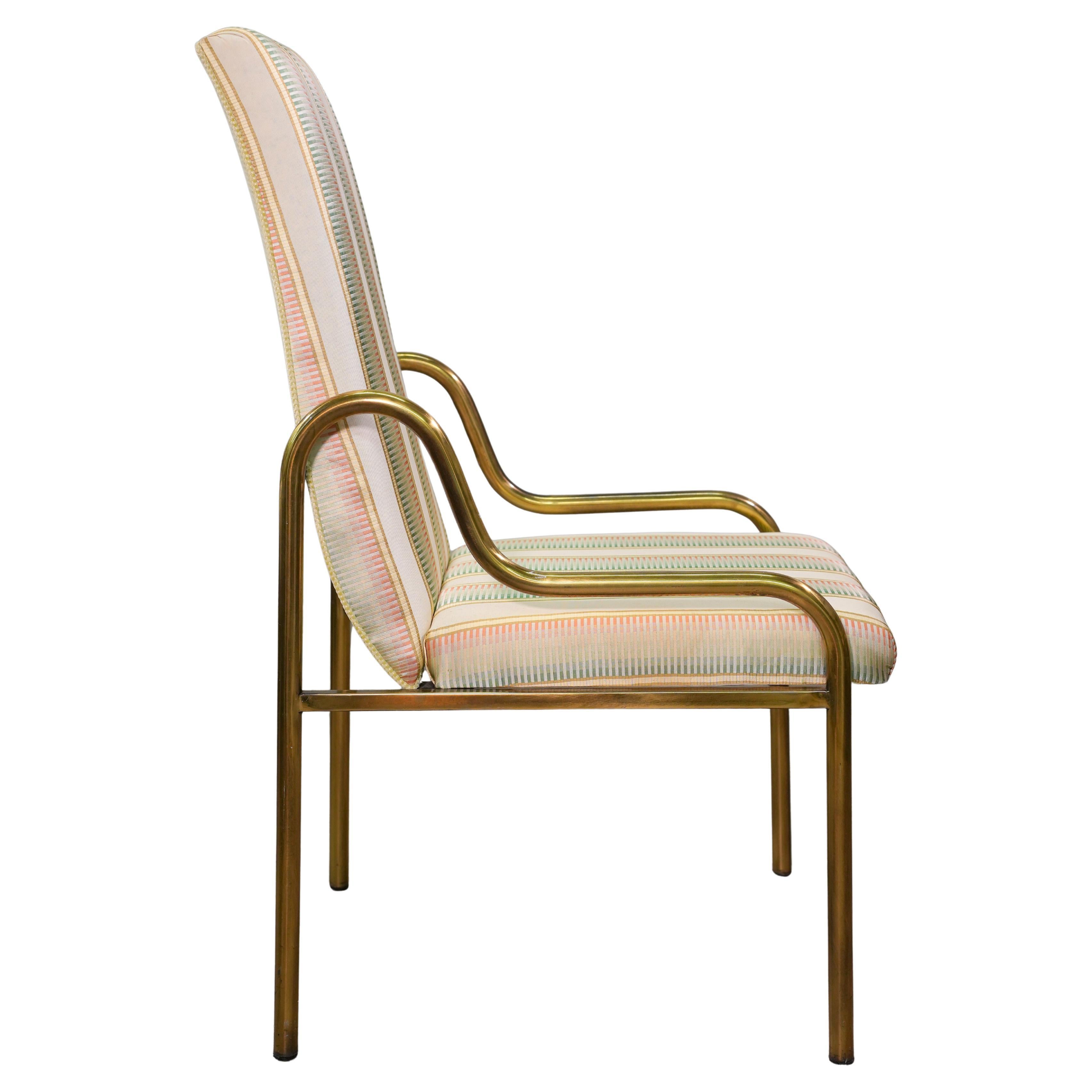 6 Mastercraft Brass Dining Chairs, Set of Six Estadounidense en venta
