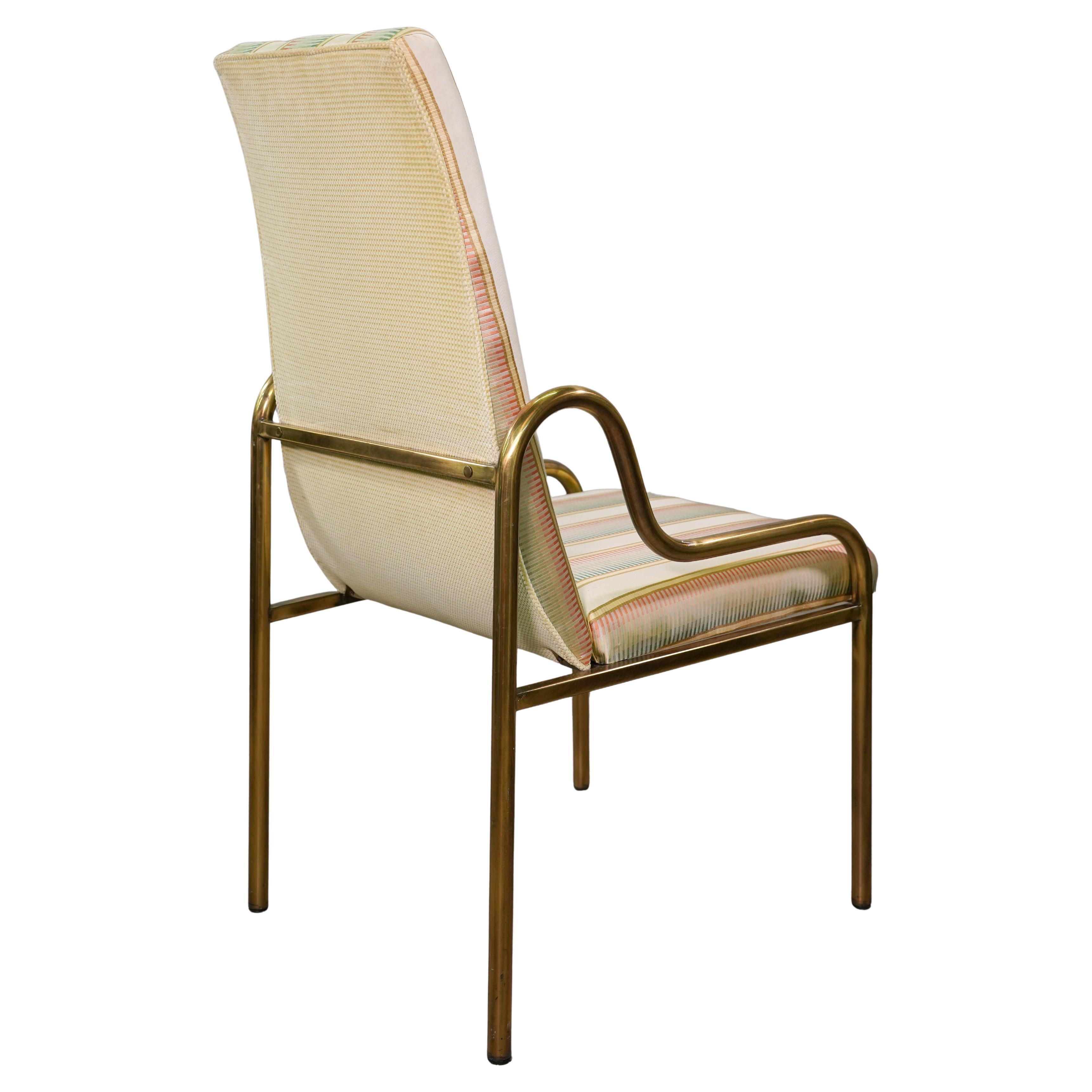 6 Mastercraft Brass Dining Chairs, Set of Six en Bueno estado para la venta en Miami, FL