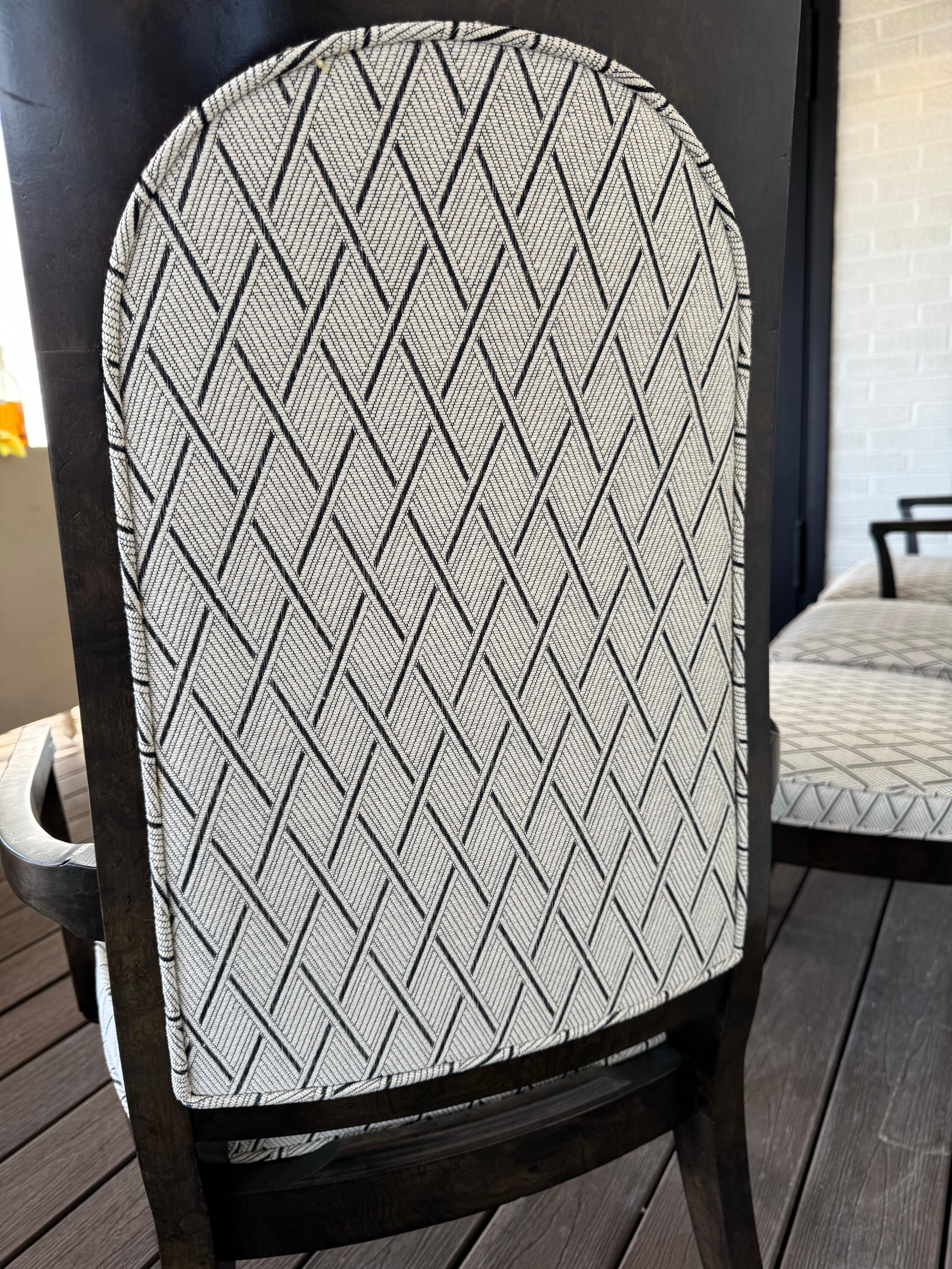 6 Mastercraft Burled Amboyna Dining Chairs For Sale 1