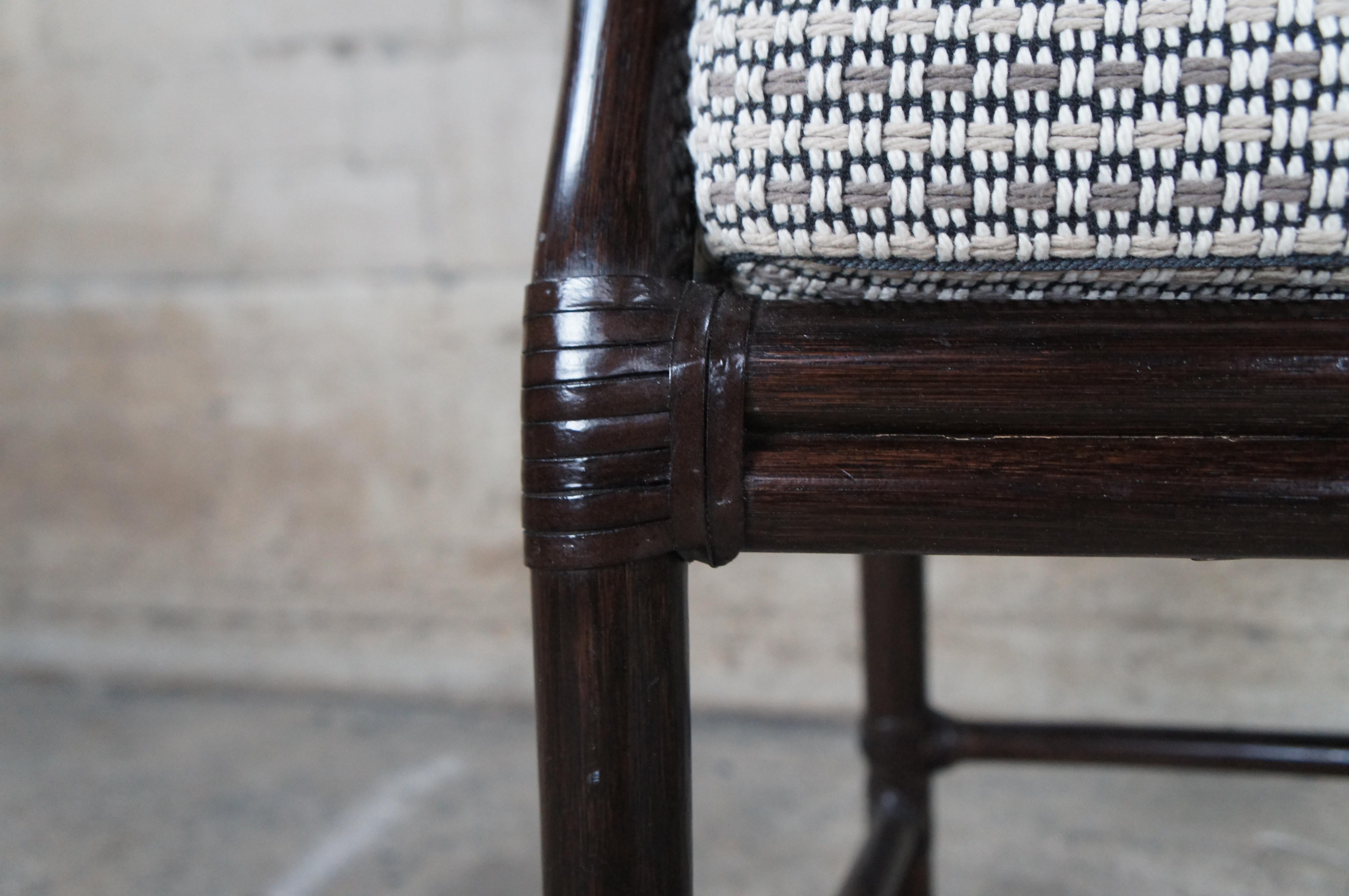 6 Mcguire Leona Organic Modern Bamboo Rattan Loop Back Dining Armchairs 5