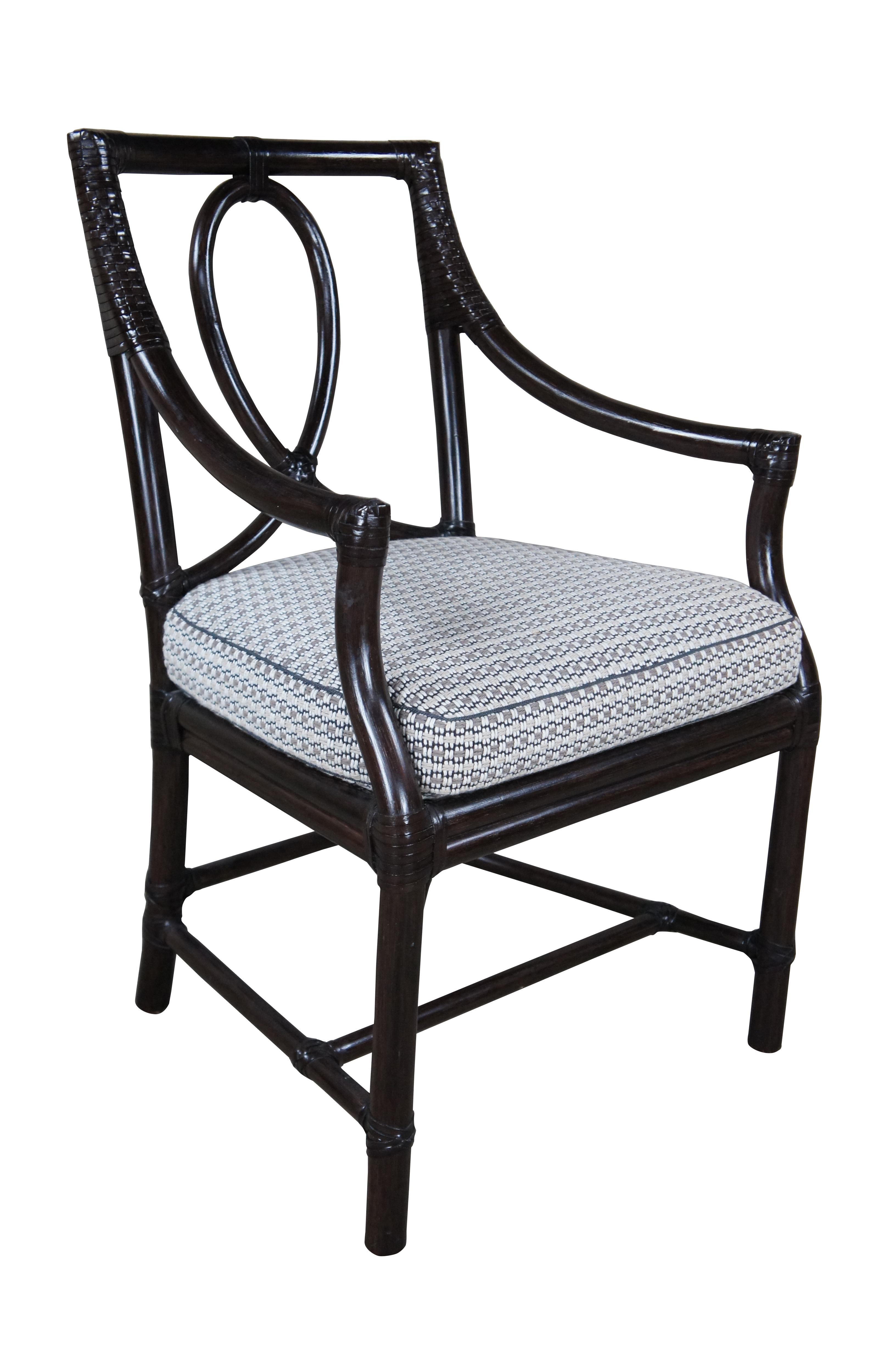 6 Mcguire Leona Organic Modern Bamboo Rattan Loop Back Dining Armchairs 1