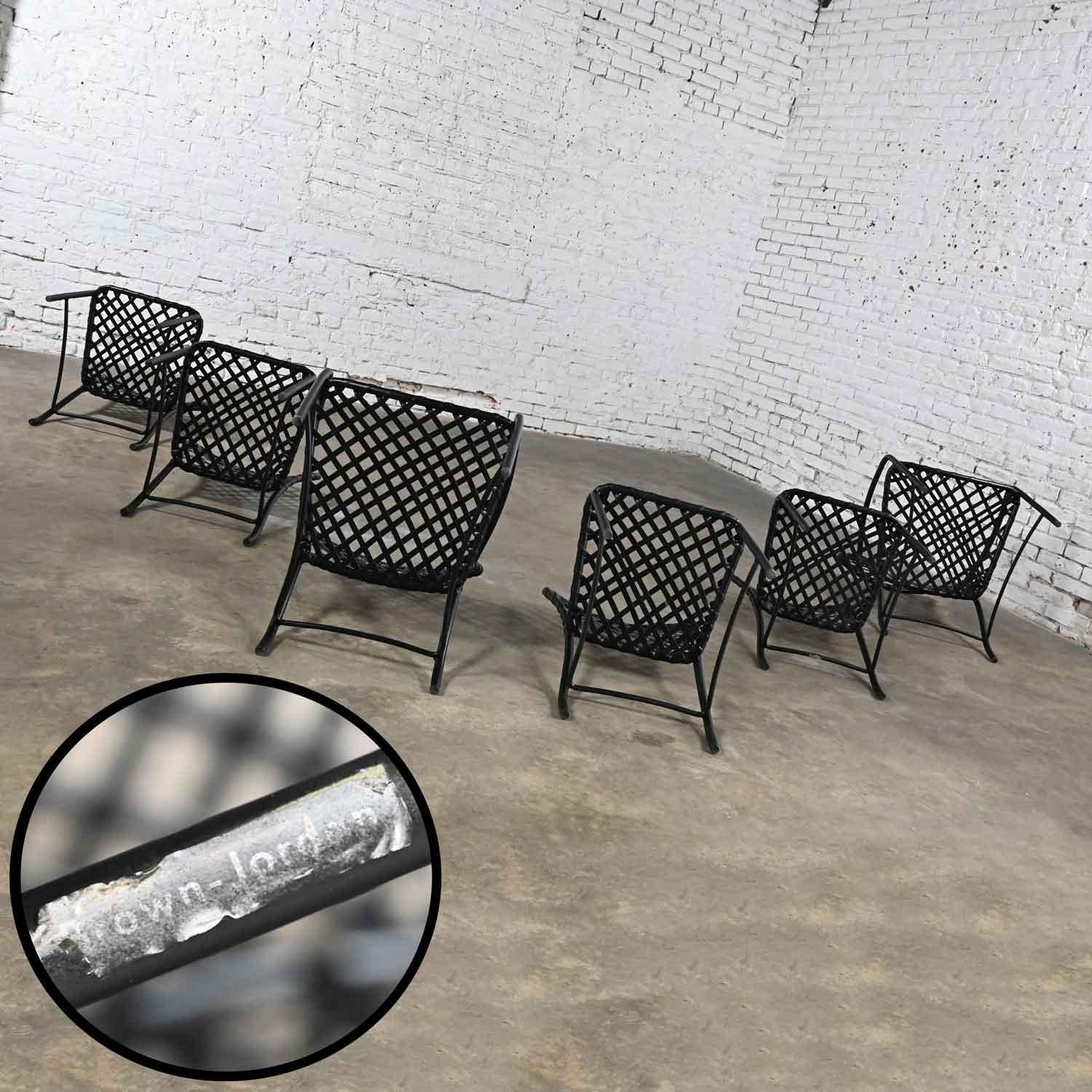 6 MCM Brown Jordan Tamiami Outdoor Dining Chairs 4 Side & 2 Arm by Hall Bradley 2