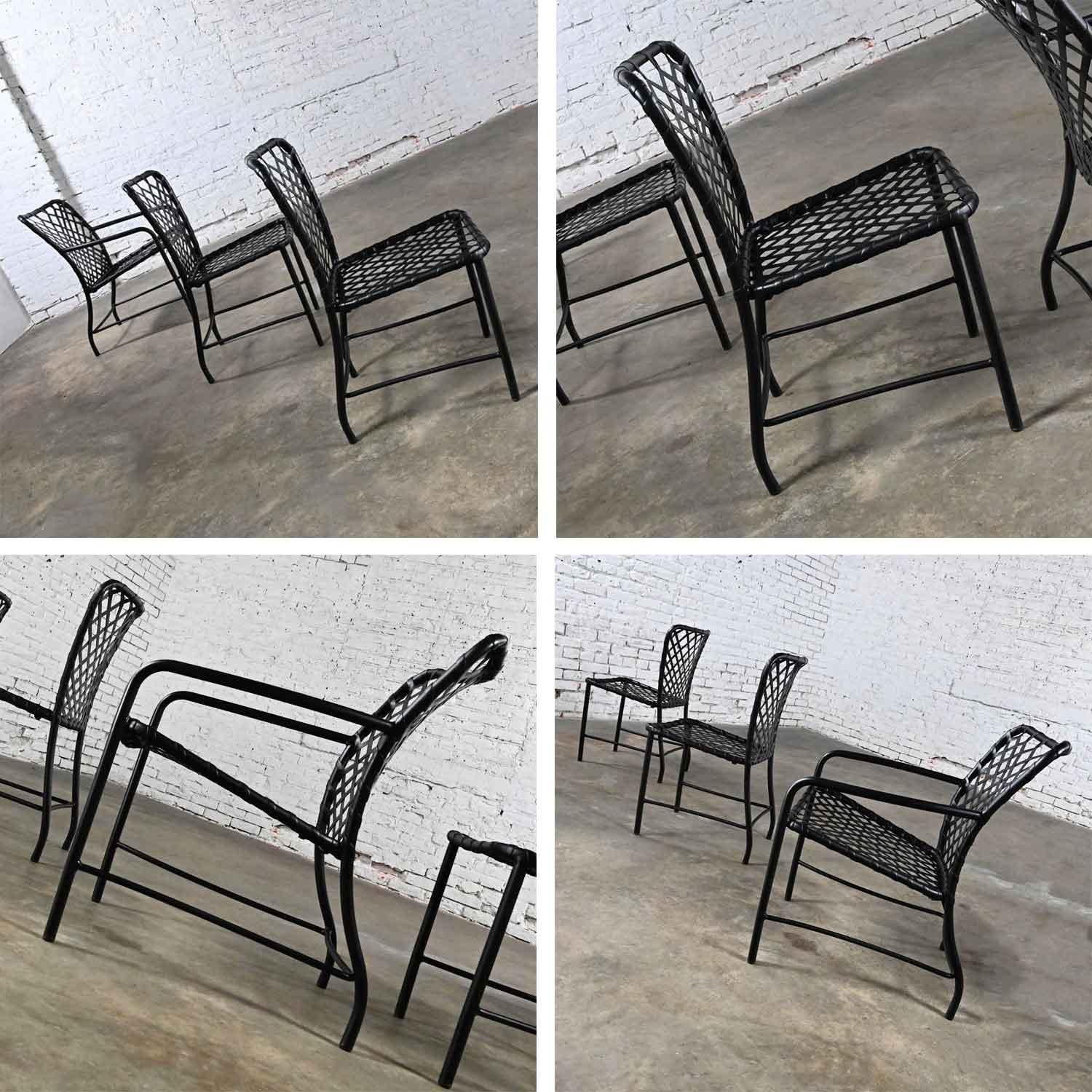 6 chaises de salle à manger d'extérieur Jordan Tamiami marron MCM, 4 accoudoirs et 2 bras par Hall Bradley en vente 9