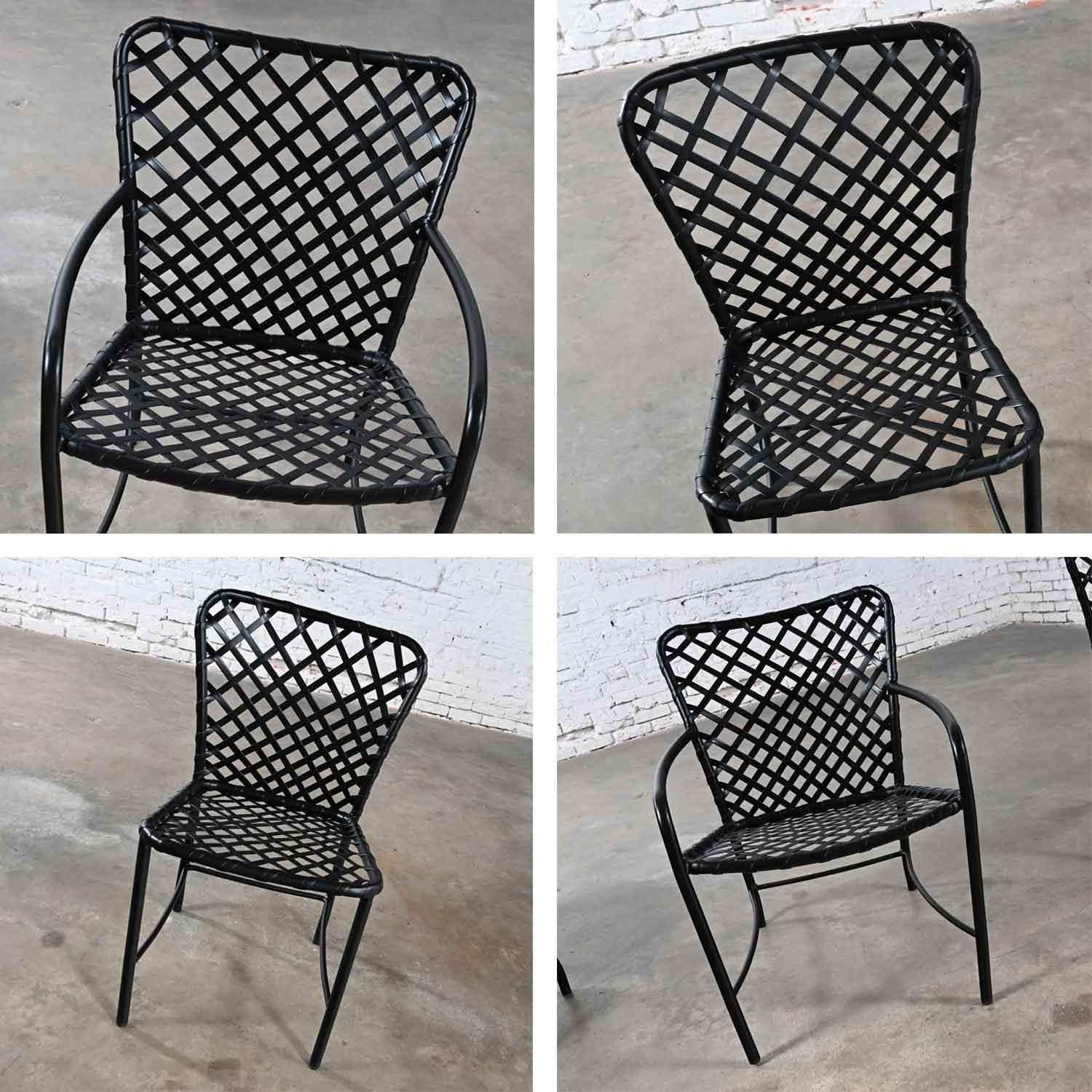 6 chaises de salle à manger d'extérieur Jordan Tamiami marron MCM, 4 accoudoirs et 2 bras par Hall Bradley en vente 10