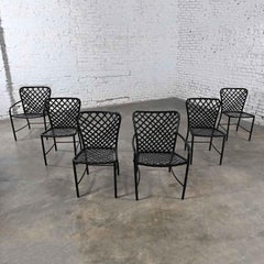 6 MCM Brown Jordan Tamiami Outdoor Dining Chairs 4 Side & 2 Arm by Hall Bradley