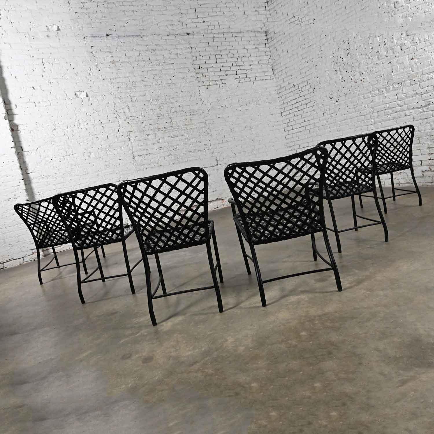 Aluminum 6 MCM Brown Jordan Tamiami Outdoor Dining Chairs 4 Side & 2 Arm by Hall Bradley