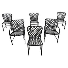 Vintage 6 MCM Brown Jordan Tamiami Outdoor Dining Chairs 4 Side & 2 Arm by Hall Bradley