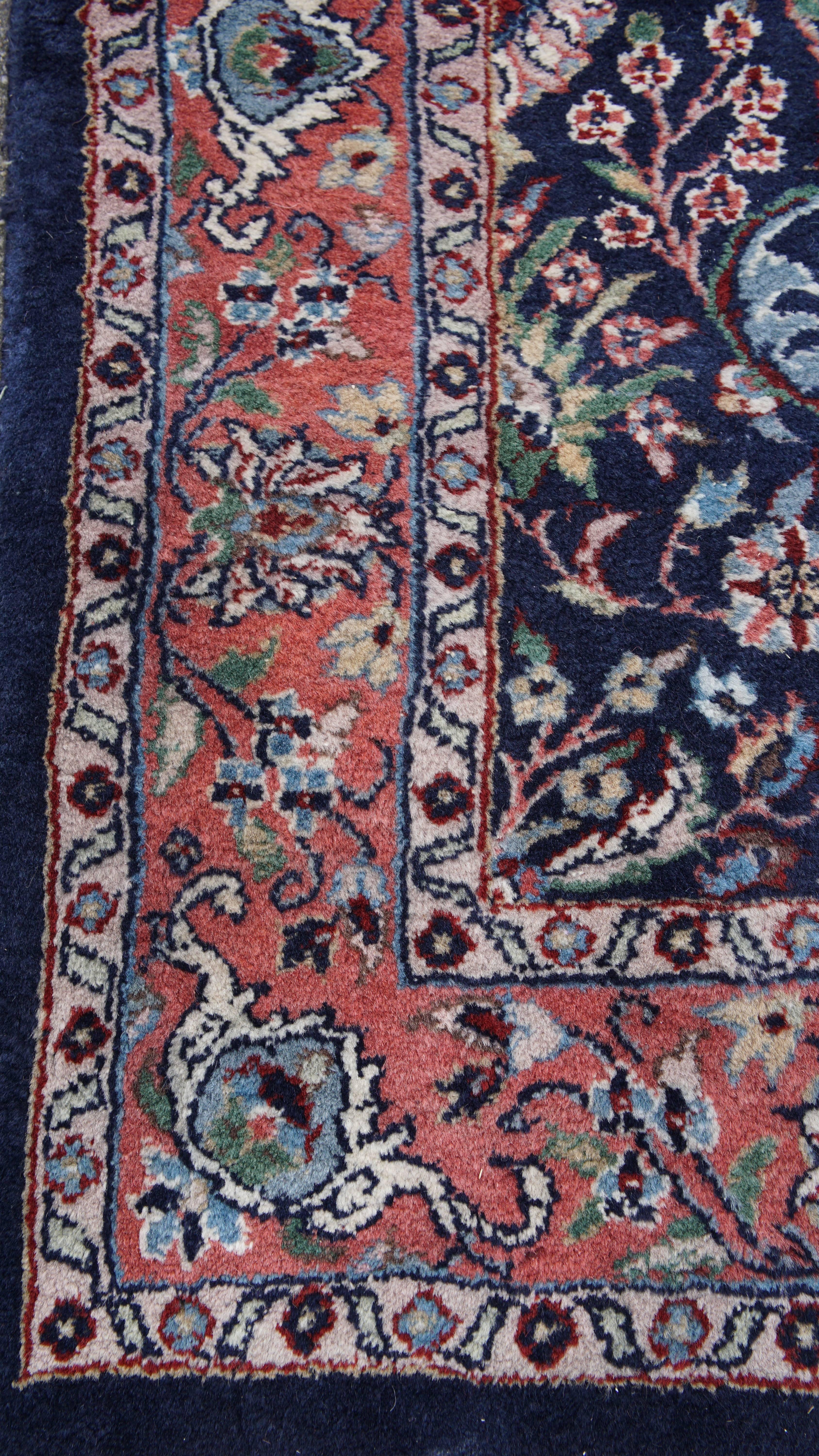 Offered is this stunning, large, and thick 6-meter long vintage Oriental runner in predominantly blue with a beautiful pattern.
Let your home shine with this magnificent rug. It features lovely colors and intricate details.

These types of rugs are