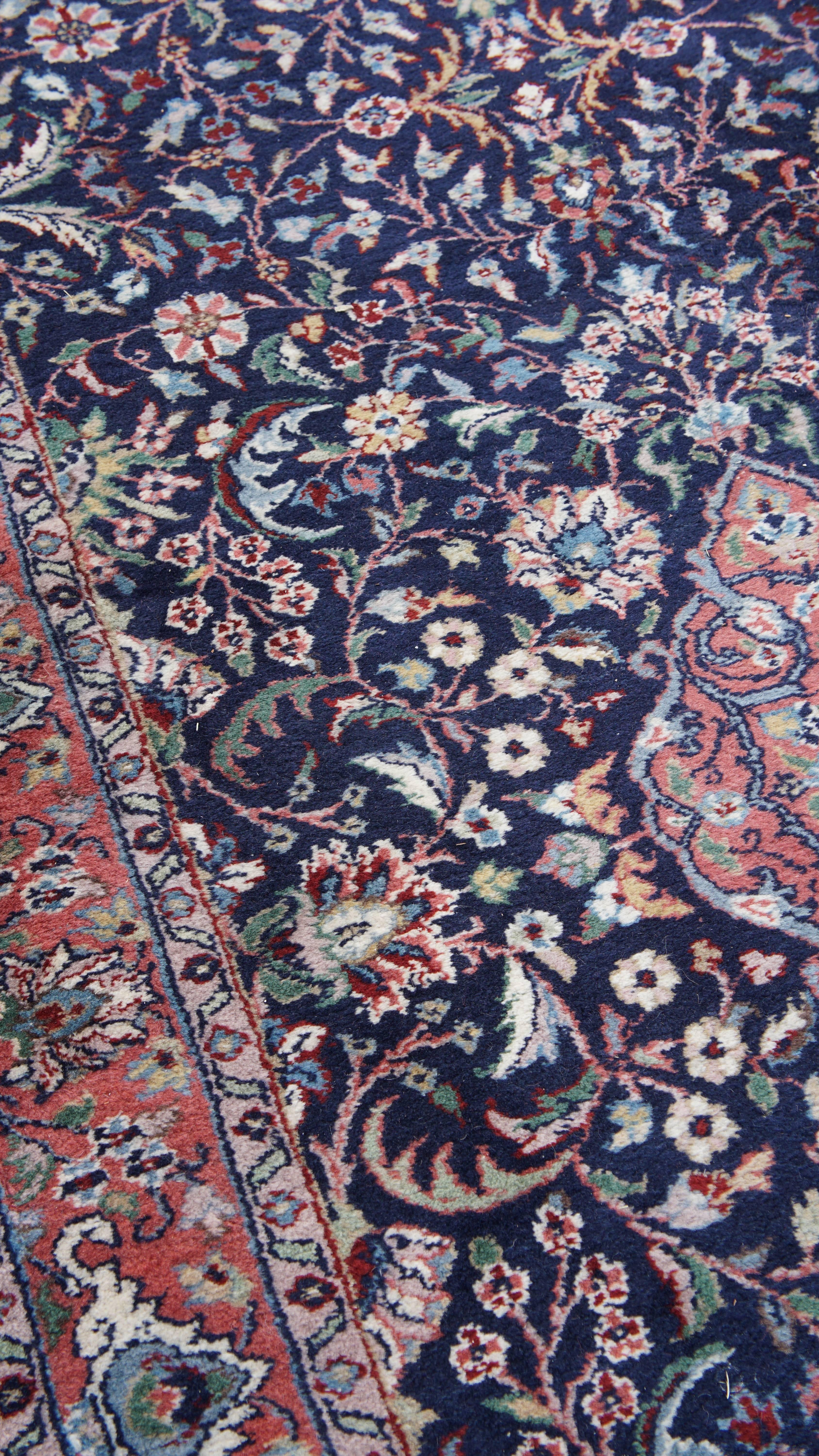 20th Century 6-Meter Long Vintage Runner in Blue For Sale
