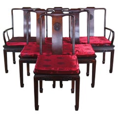 6 Mid Century Chinese Rosewood Ming Style Imperial Chinoiserie Dining Chairs