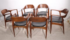 6 Mid Century Dining Arm Chairs by Jack Van der Molen for Jamestown Furniture