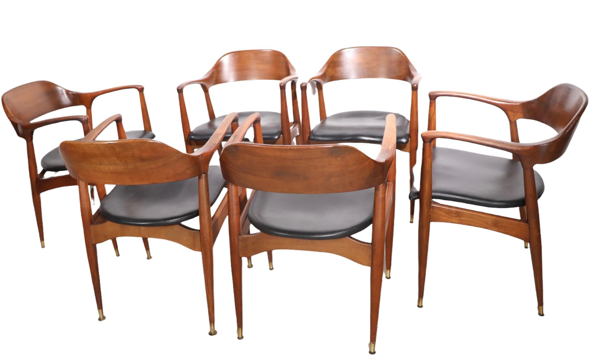 Mid-Century Modern 6 Mid Century Dining Arm Chairs by Jack Van der Molen for Jamestown Furniture
