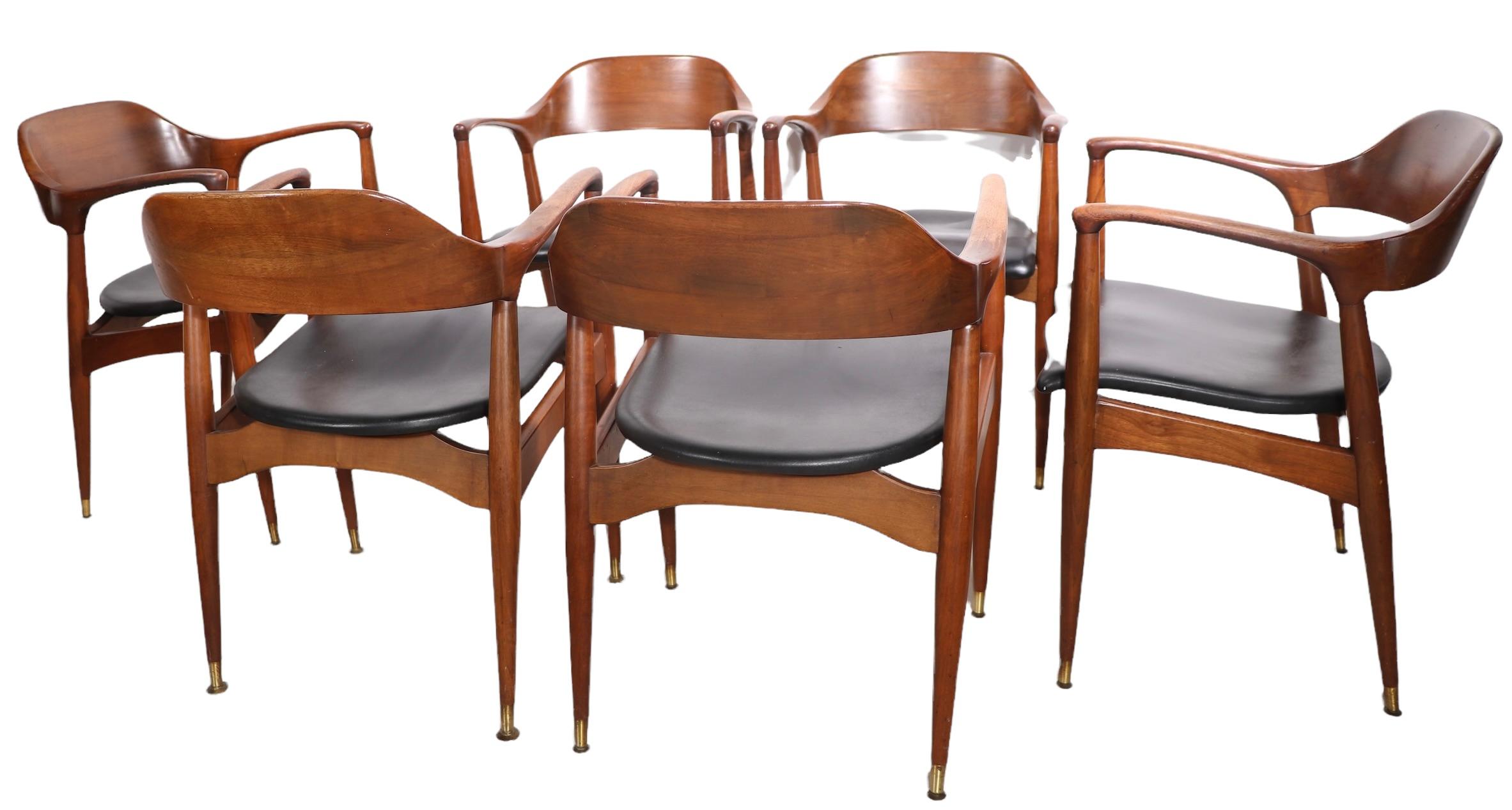 American 6 Mid Century Dining Arm Chairs by Jack Van der Molen for Jamestown Furniture