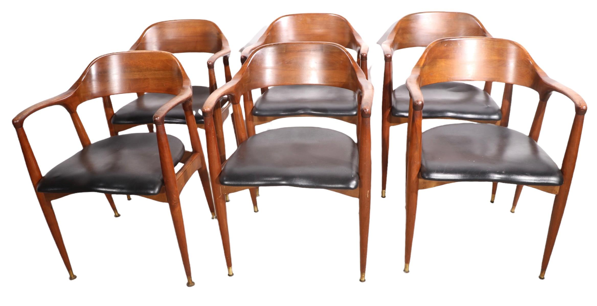 6 Mid Century Dining Arm Chairs by Jack Van der Molen for Jamestown Furniture 1