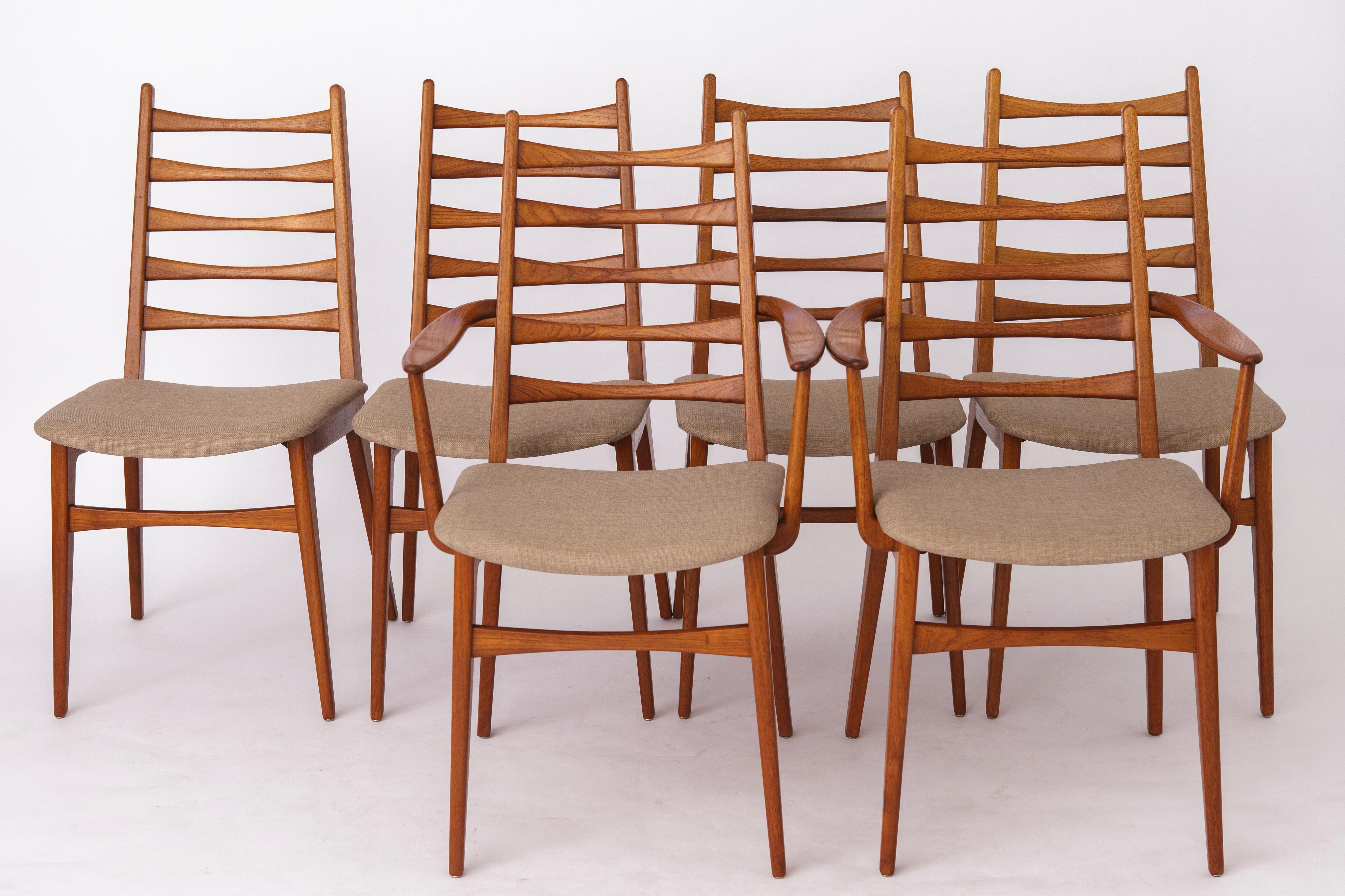 Mid-Century Modern 6 Mid century dining chairs, 1960s, Germany, Teak, Vintage