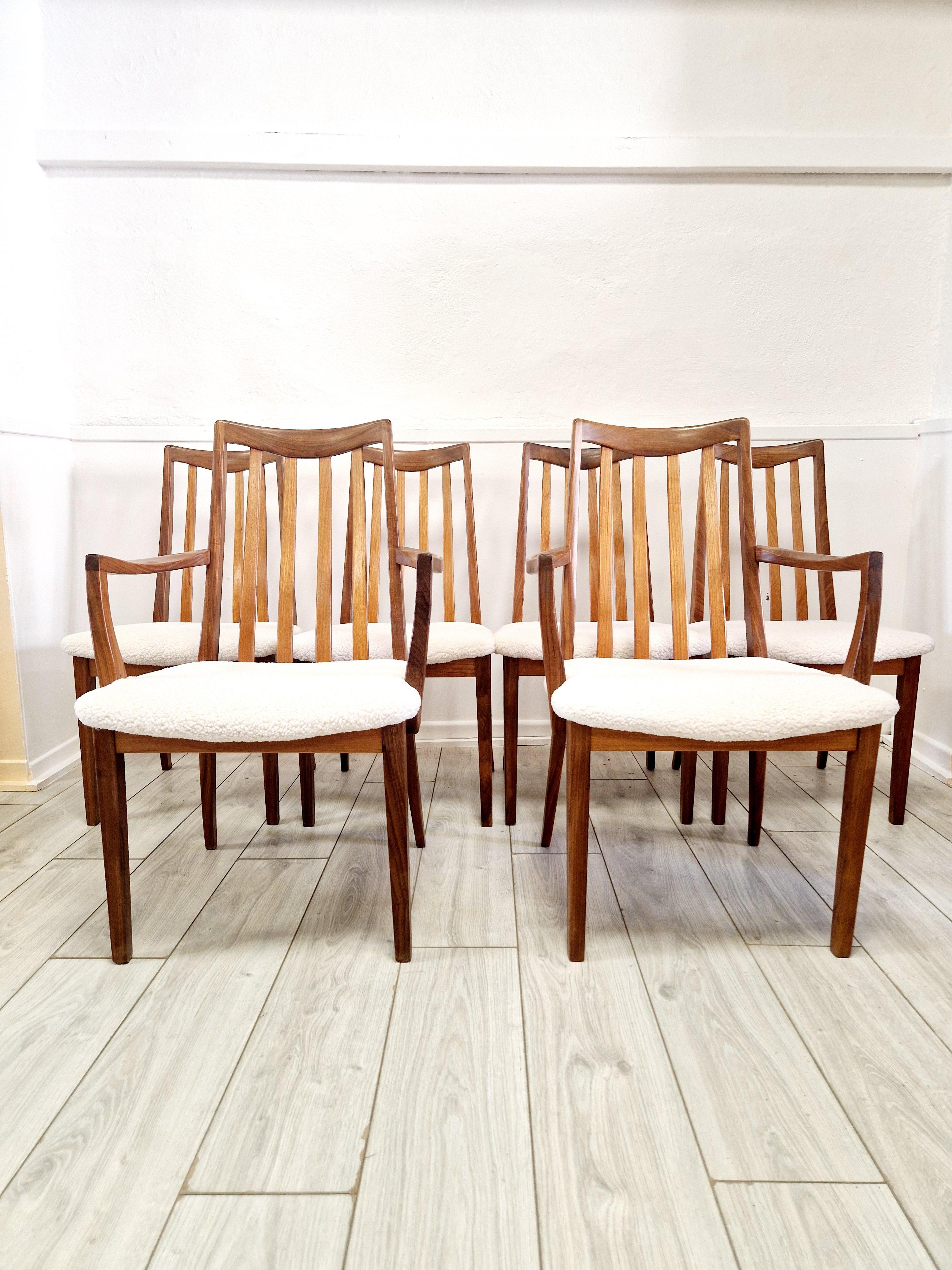6 Mid Century G-Plan Teak Dining Chairs im Angebot 12
