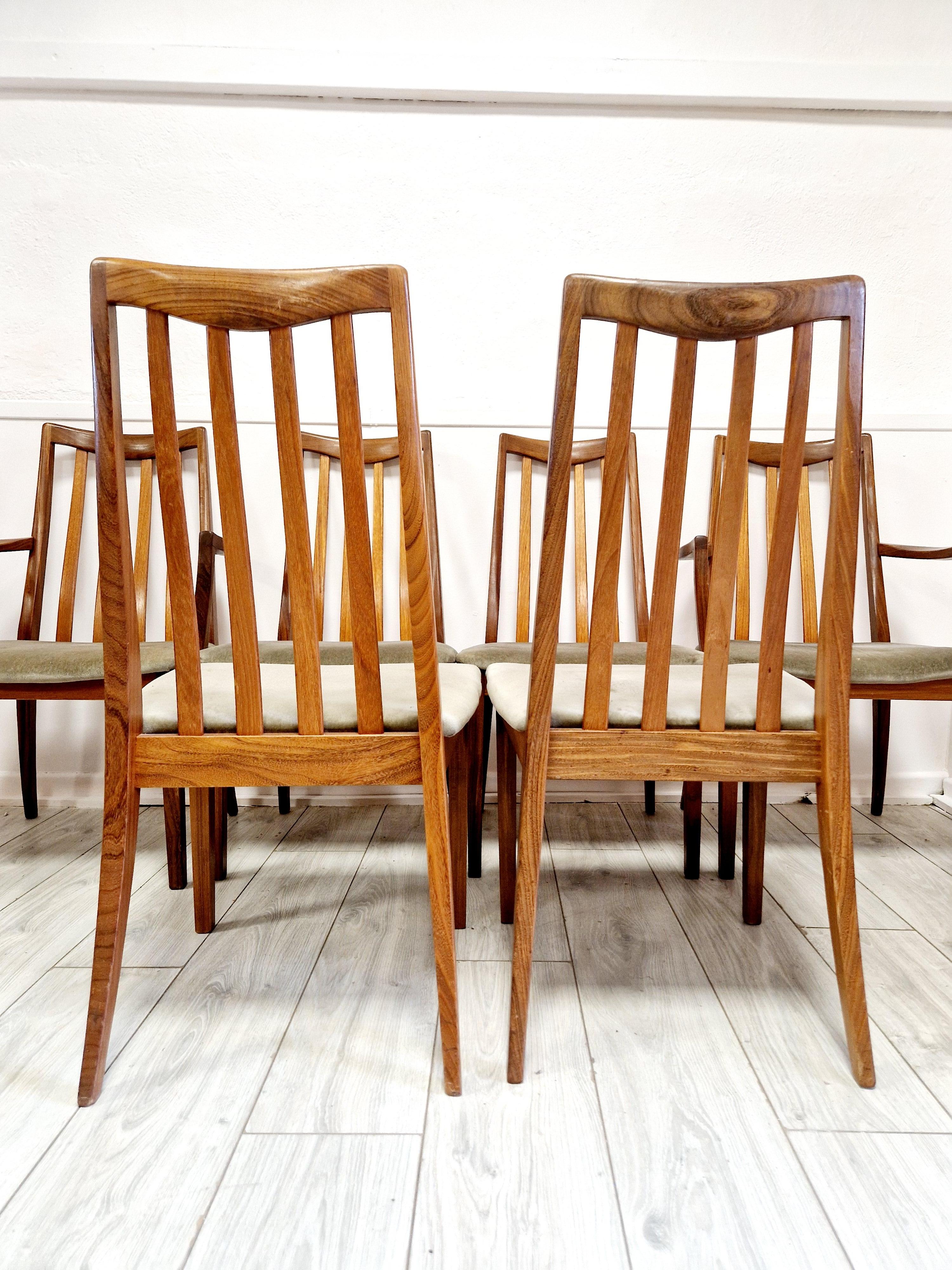 6 Mid Century G-Plan Teak Esszimmerstühle (Moderne der Mitte des Jahrhunderts) im Angebot