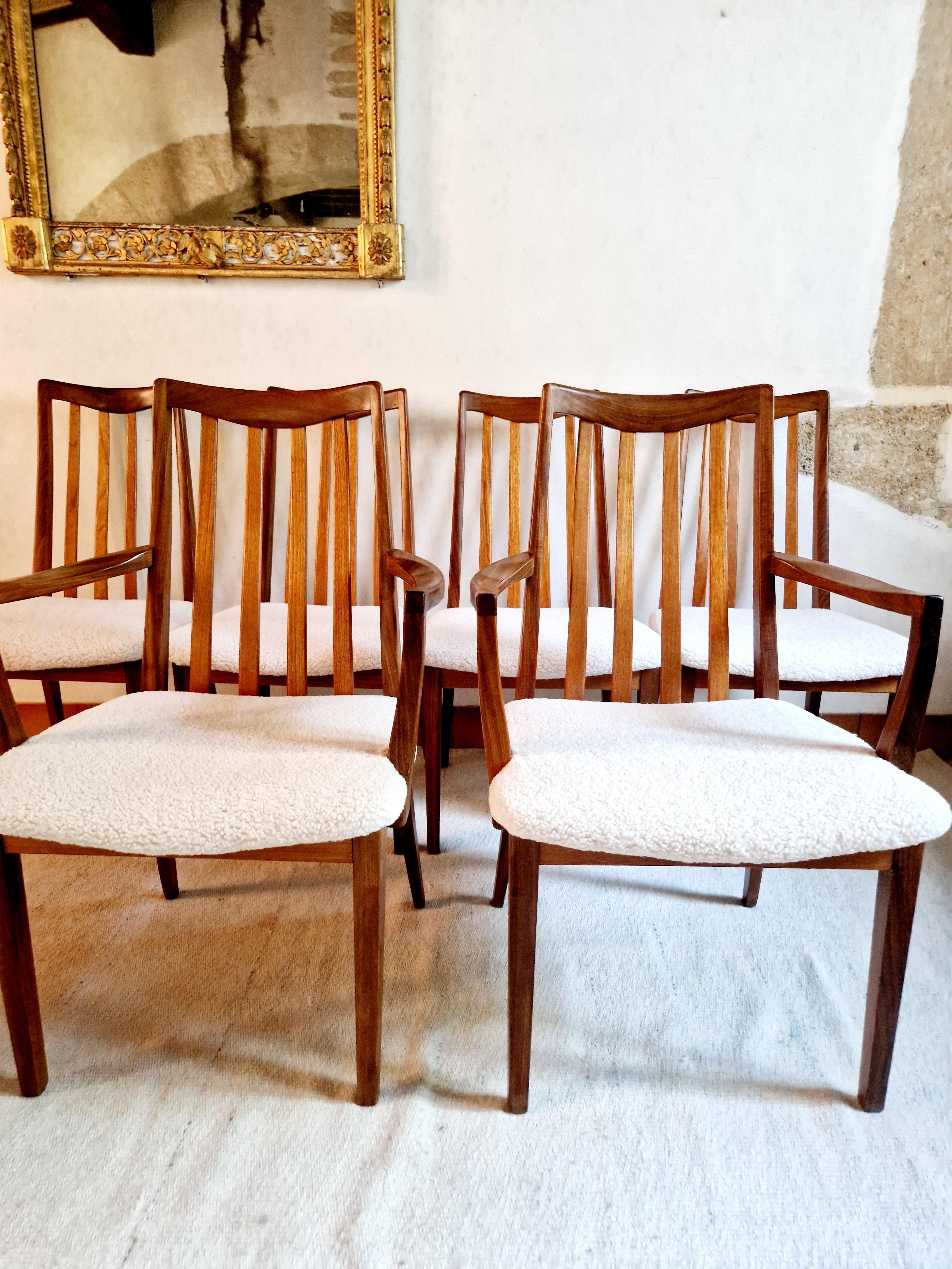 6 Sillas de comedor de teca Mid Century G-Plan Moderno de mediados de siglo en venta