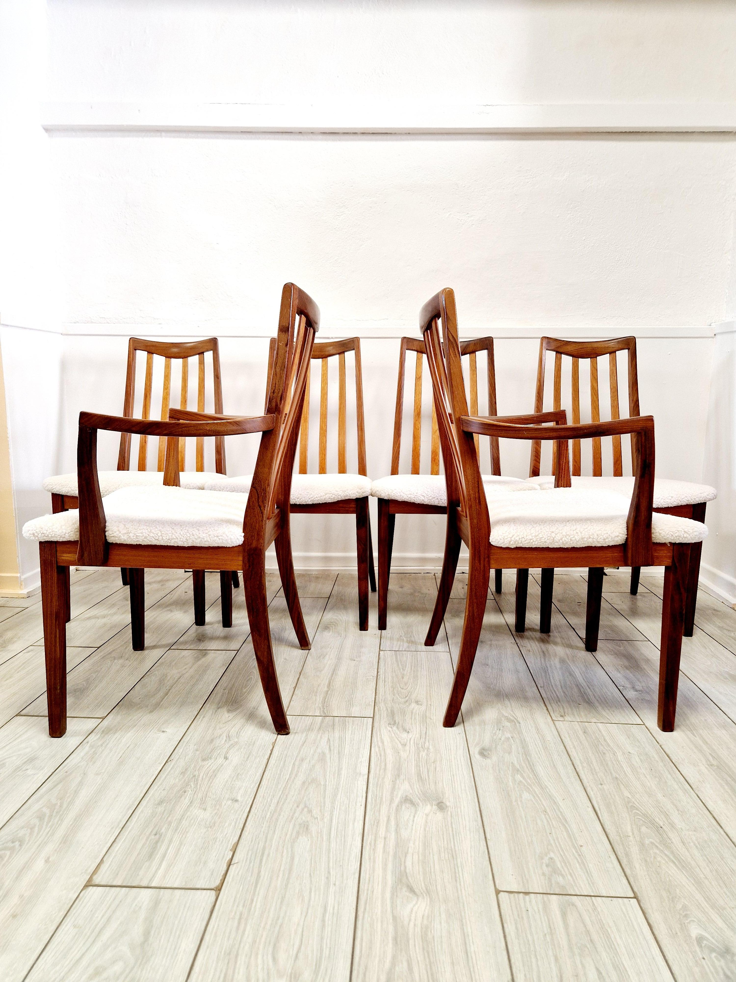 6 Mid Century G-Plan Teak Dining Chairs (Moderne der Mitte des Jahrhunderts) im Angebot