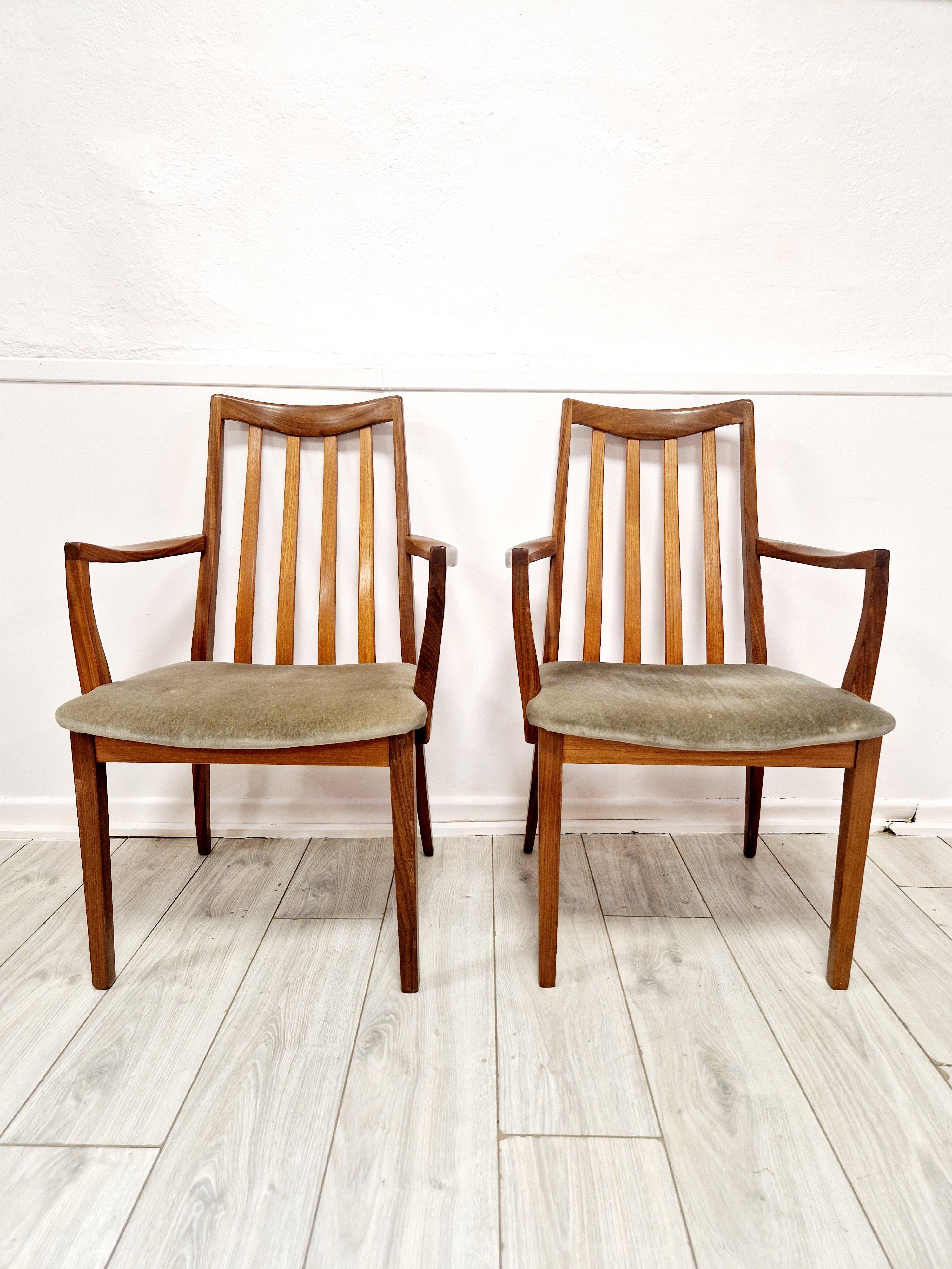 6 Mid Century G-Plan Teak Esszimmerstühle (Britisch) im Angebot