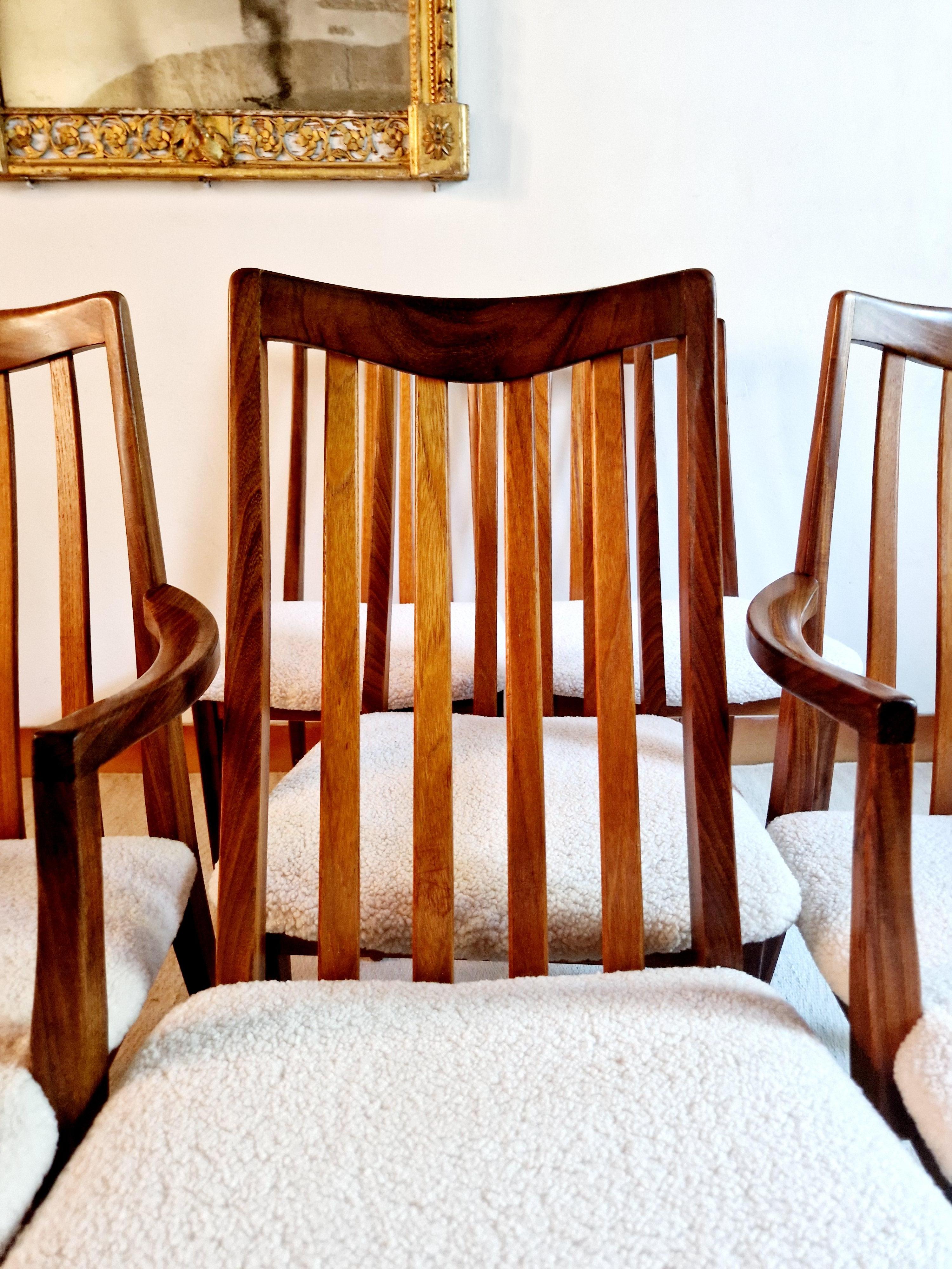 6 Sillas de comedor de teca Mid Century G-Plan Británico en venta